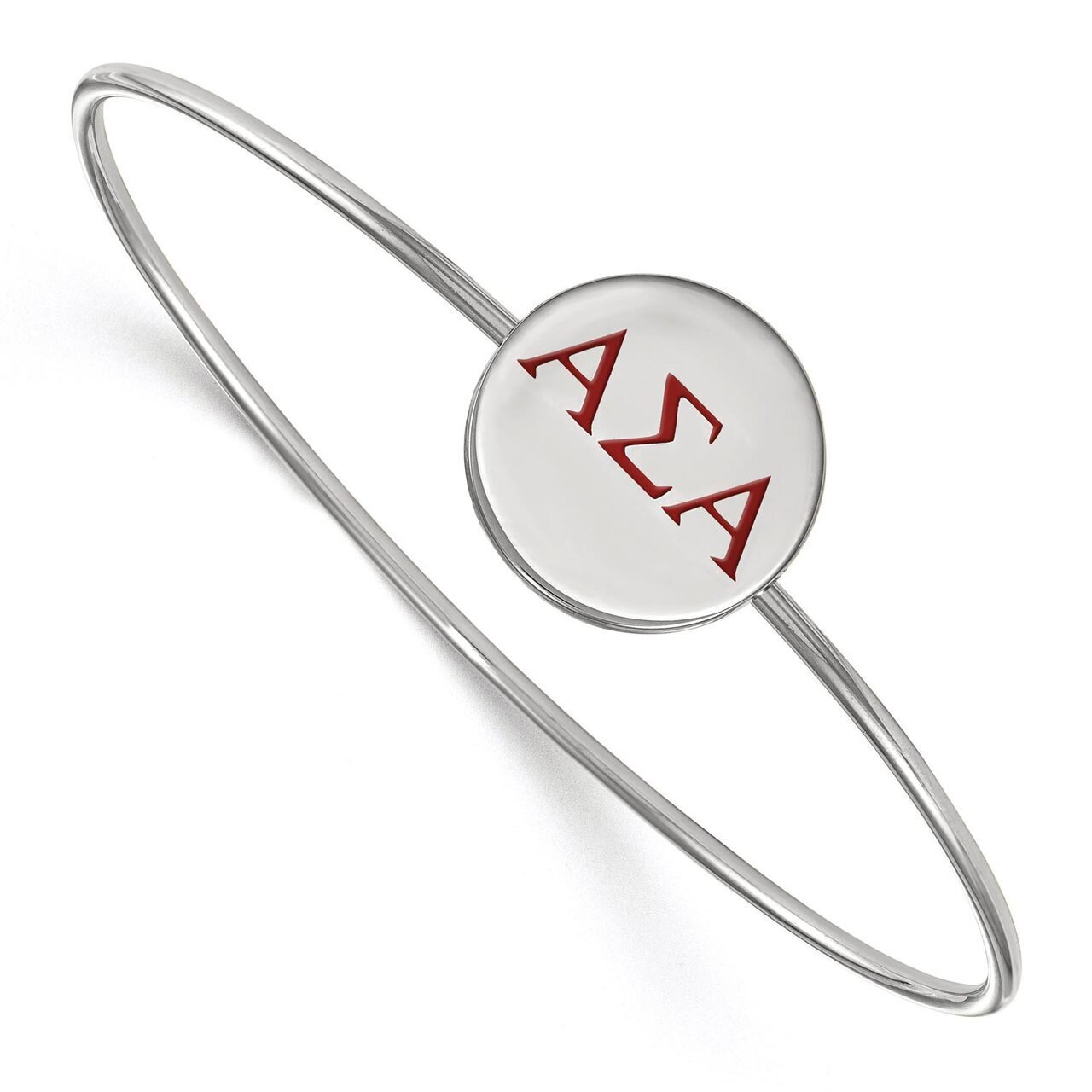 Alpha Sigma Alpha Enameled Slip-on Bangle Sterling Silver SS023ASI-7