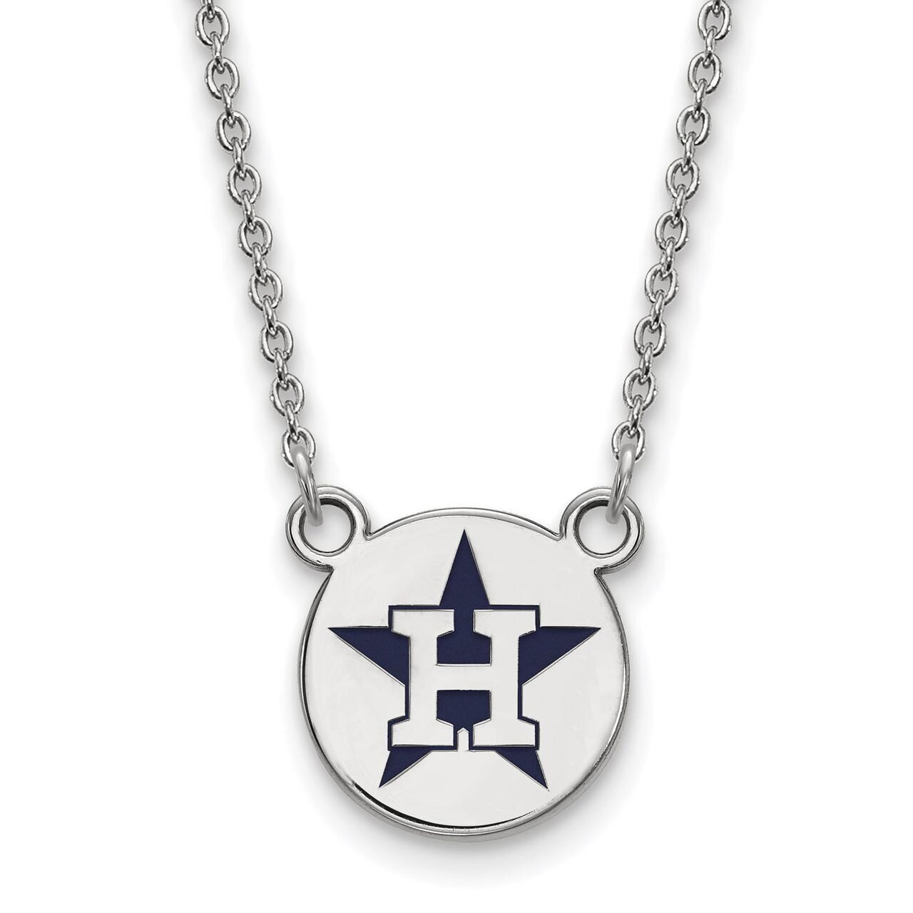 Houston Astros Small Enamel Disc Necklace Sterling Silver SS023AST-18, MPN: SS023AST-18, 8867746293…