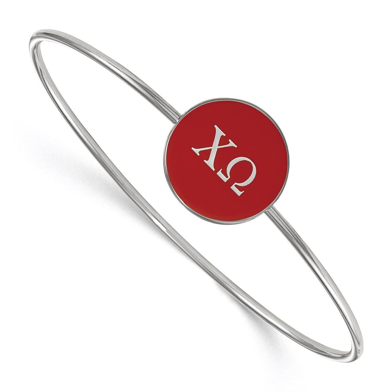 Chi Omega Enameled Slip-on Bangle Sterling Silver SS024CHO-7, MPN: SS024CHO-7, 886774604268