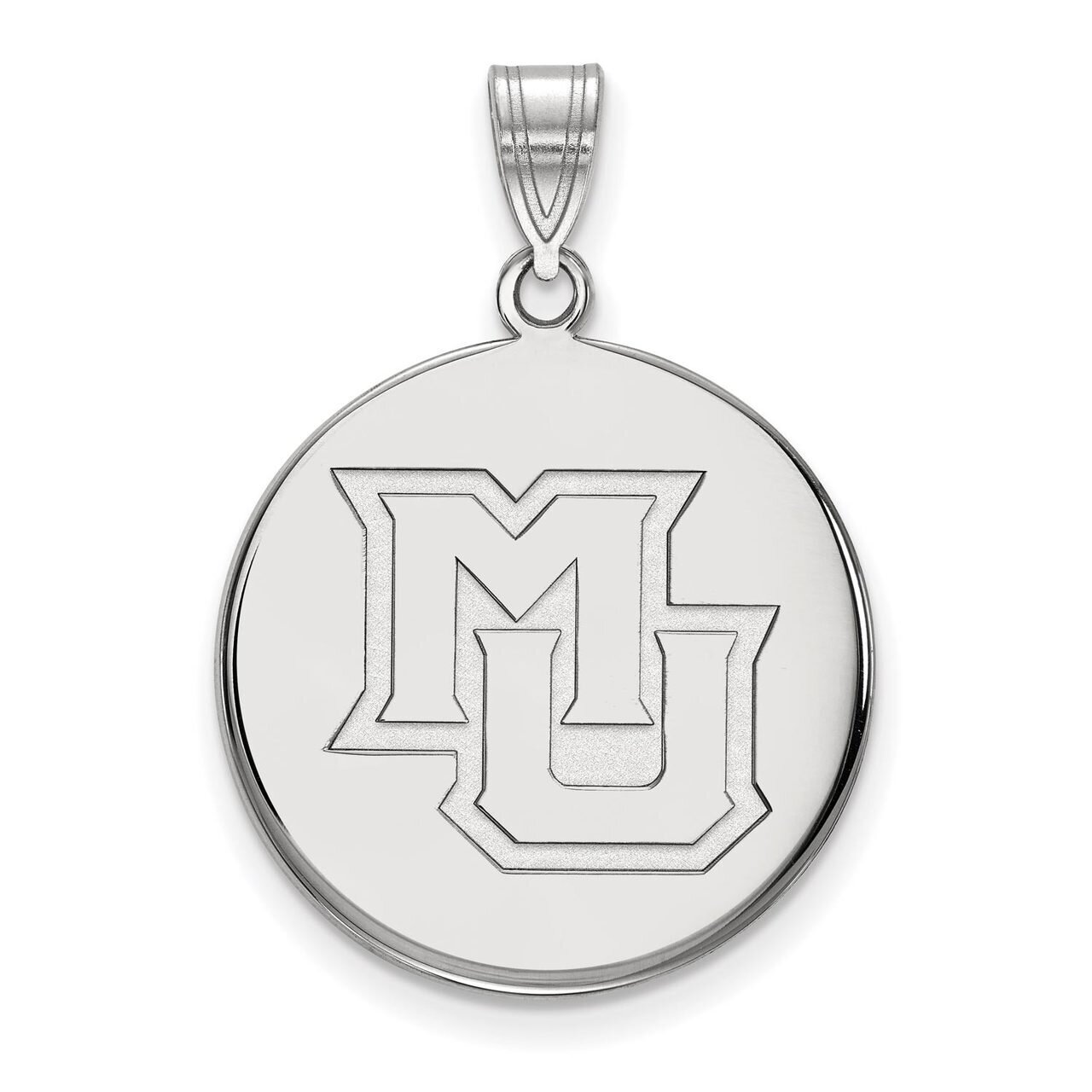 Marquette University Large Disc Pendant Sterling Silver SS024MAR