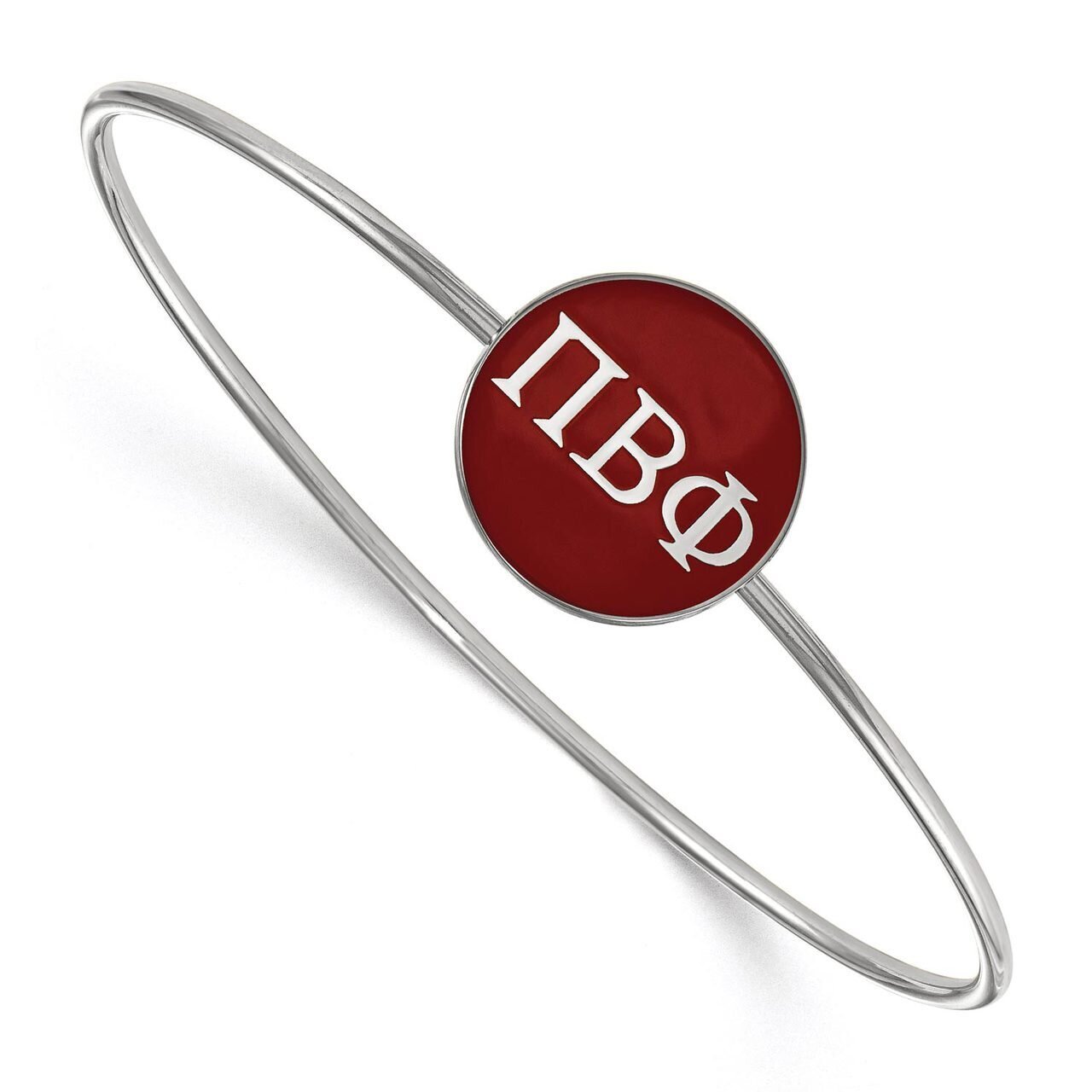 Pi Beta Phi Enameled Slip-on Bangle Sterling Silver SS024PBP-7, MPN: SS024PBP-7, 886774604350