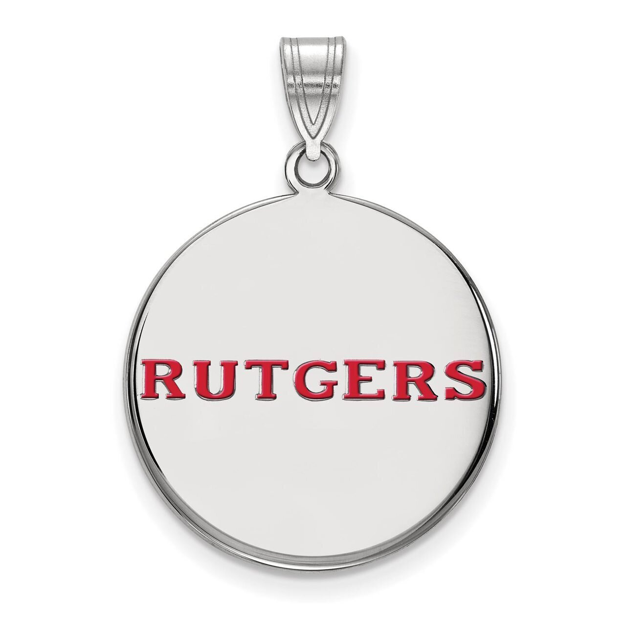 Rutgers Large Enamel Disc Pendant Sterling Silver SS024RUT, MPN: SS024RUT, 886774697093