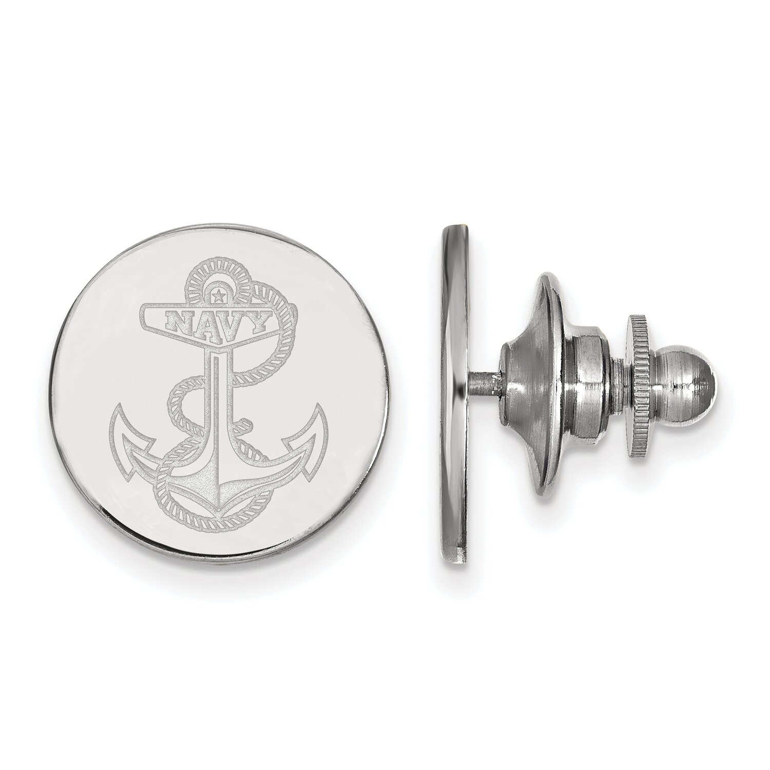 Navy Lapel Pin Sterling Silver SS024USN