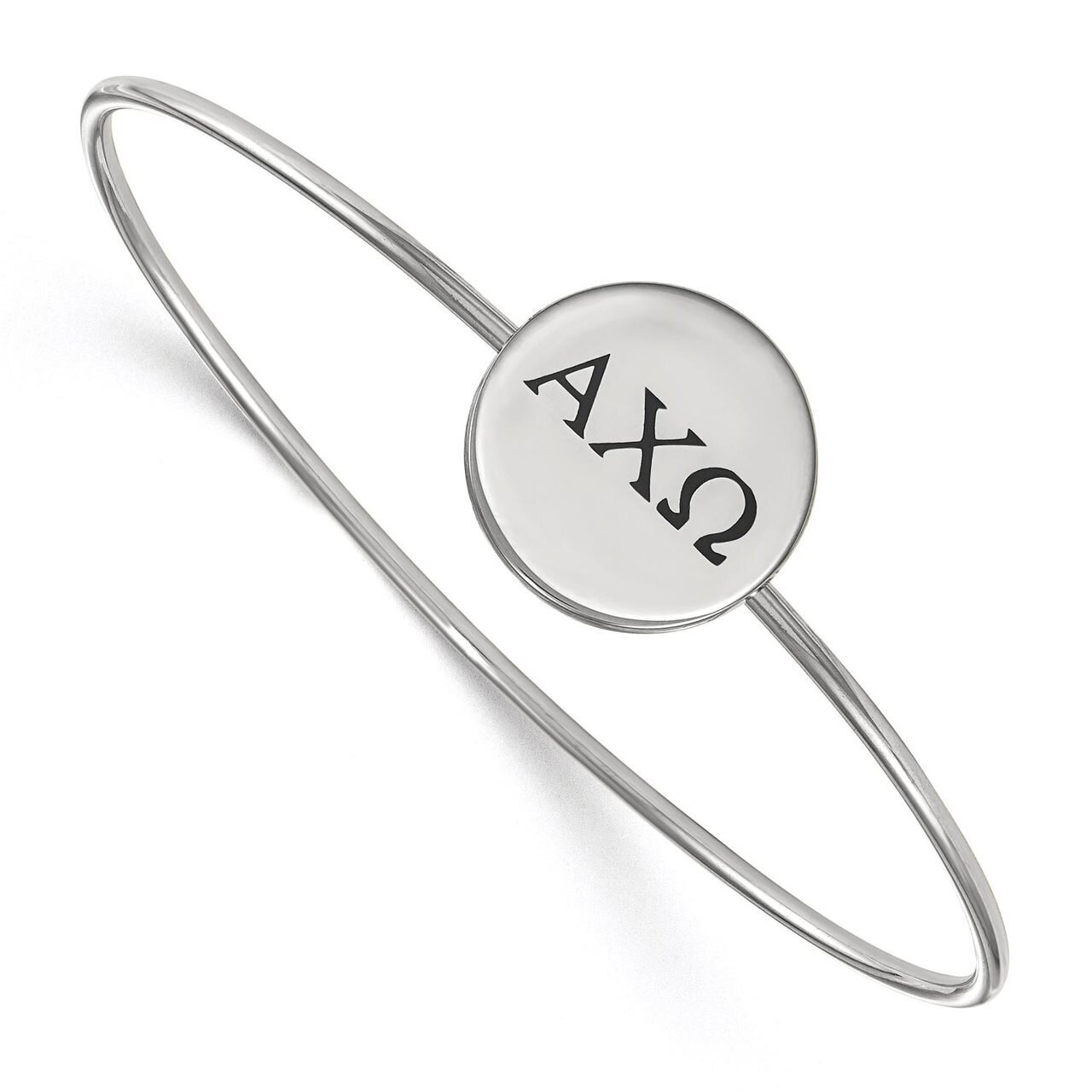 Alpha Chi Omega Enameled Slip-on Bangle Sterling Silver SS025ACO-7, MPN: SS025ACO-7, 886774604428