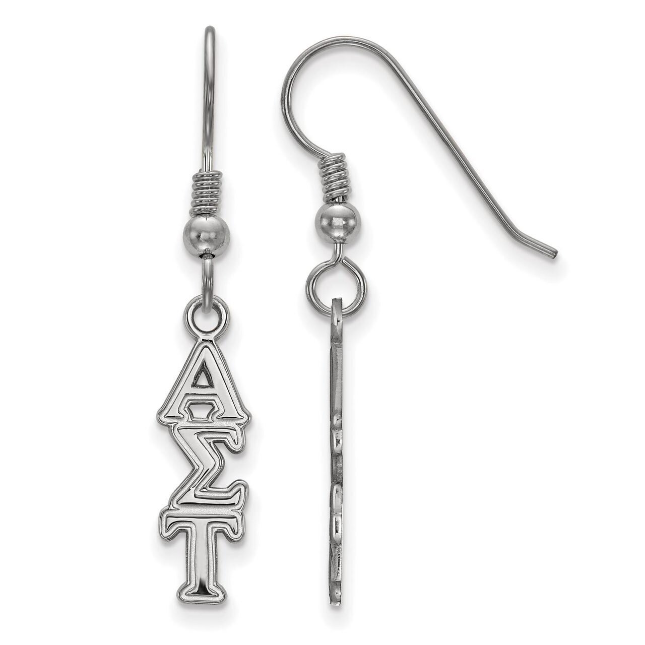 Alpha Sigma Tau Small Dangle Earrings Sterling Silver SS026ALS, MPN: SS026ALS, 886774604732