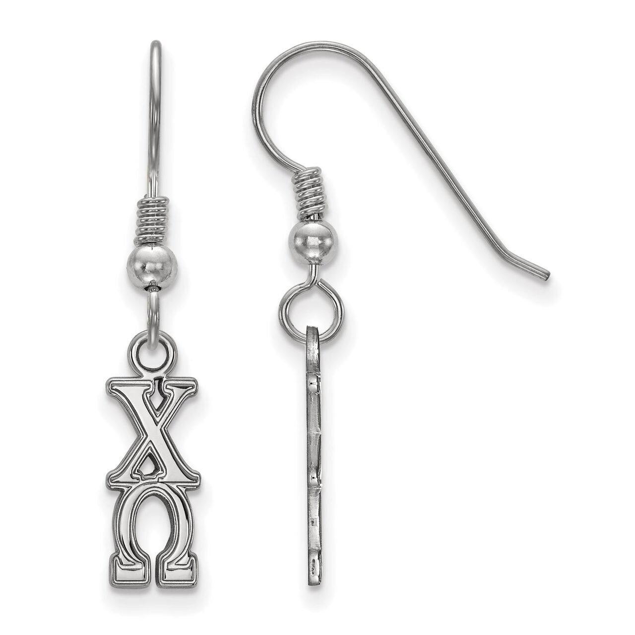 Chi Omega Small Dangle Earrings Sterling Silver SS026CHO, MPN: SS026CHO, 886774604787