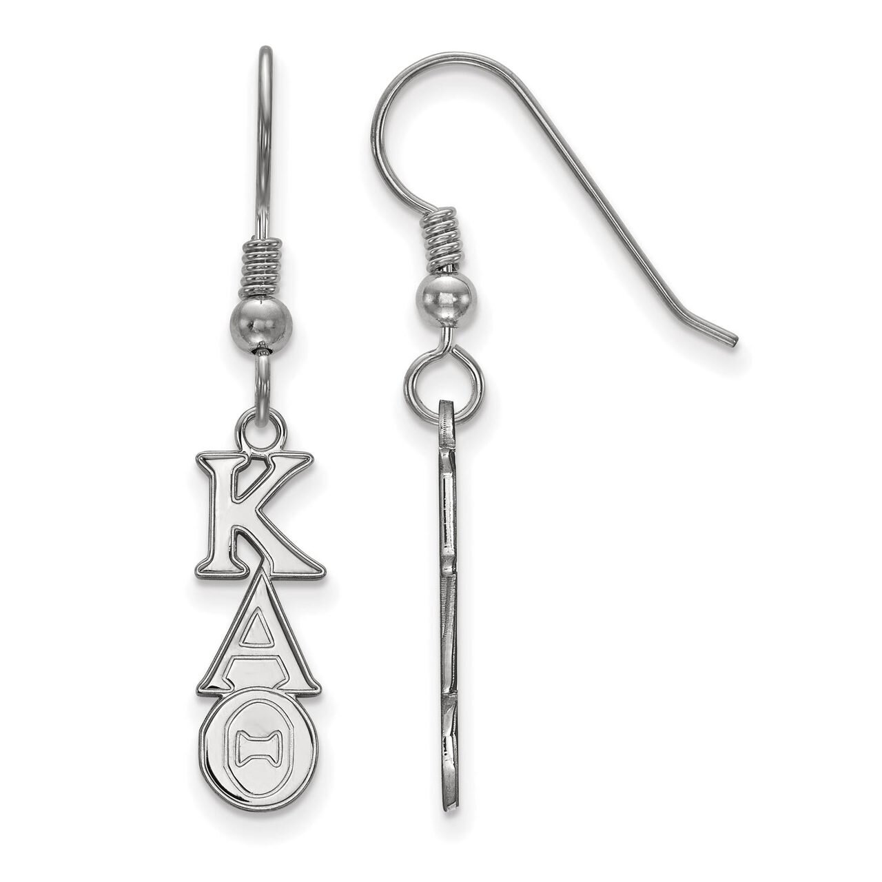 Kappa Alpha Theta Small Dangle Earrings Sterling Silver SS026KAT