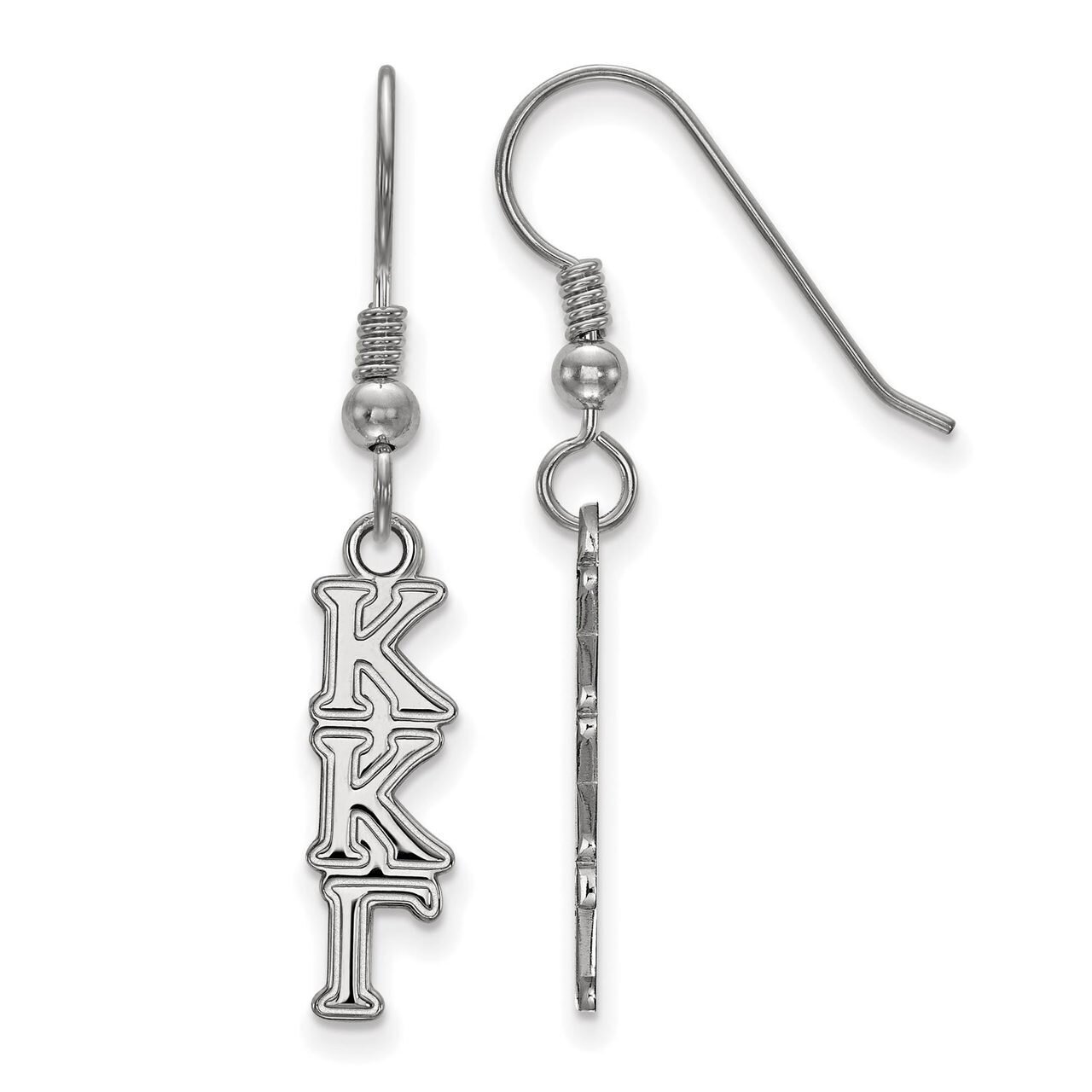 Kappa Kappa Gamma Small Dangle Earrings Sterling Silver SS026KKG, MPN: SS026KKG, 886774604862