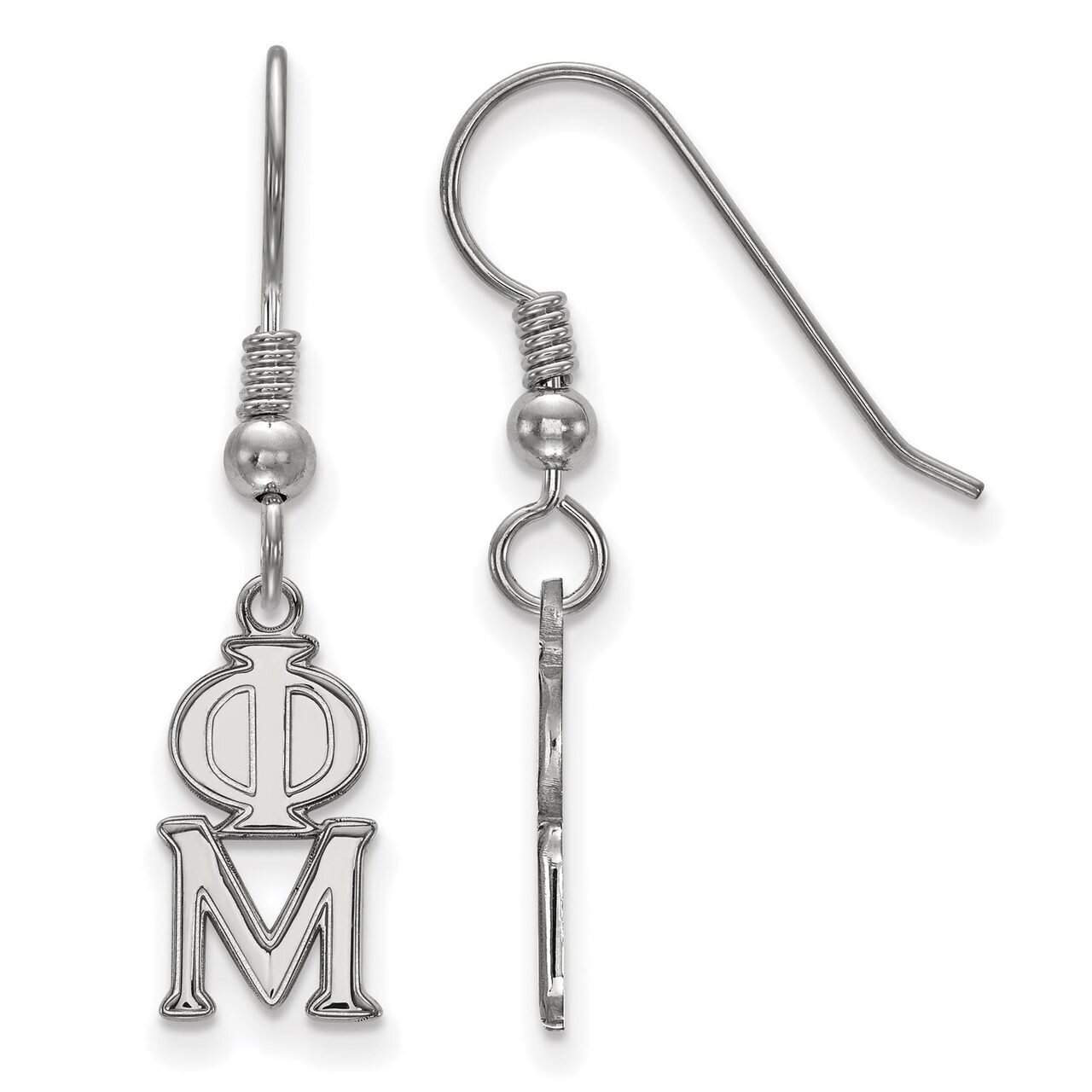 Phi Mu Small Dangle Earrings Sterling Silver SS026PHM, MPN: SS026PHM, 886774604886