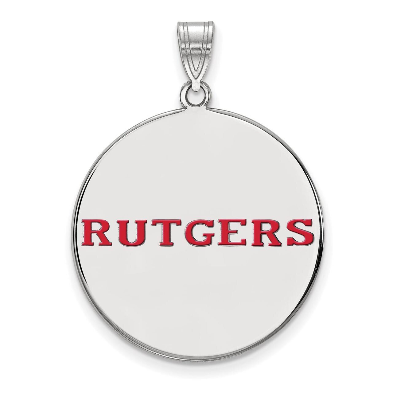 Rutgers XLarge Enamel Disc Pendant Sterling Silver SS026RUT, MPN: SS026RUT, 886774697154