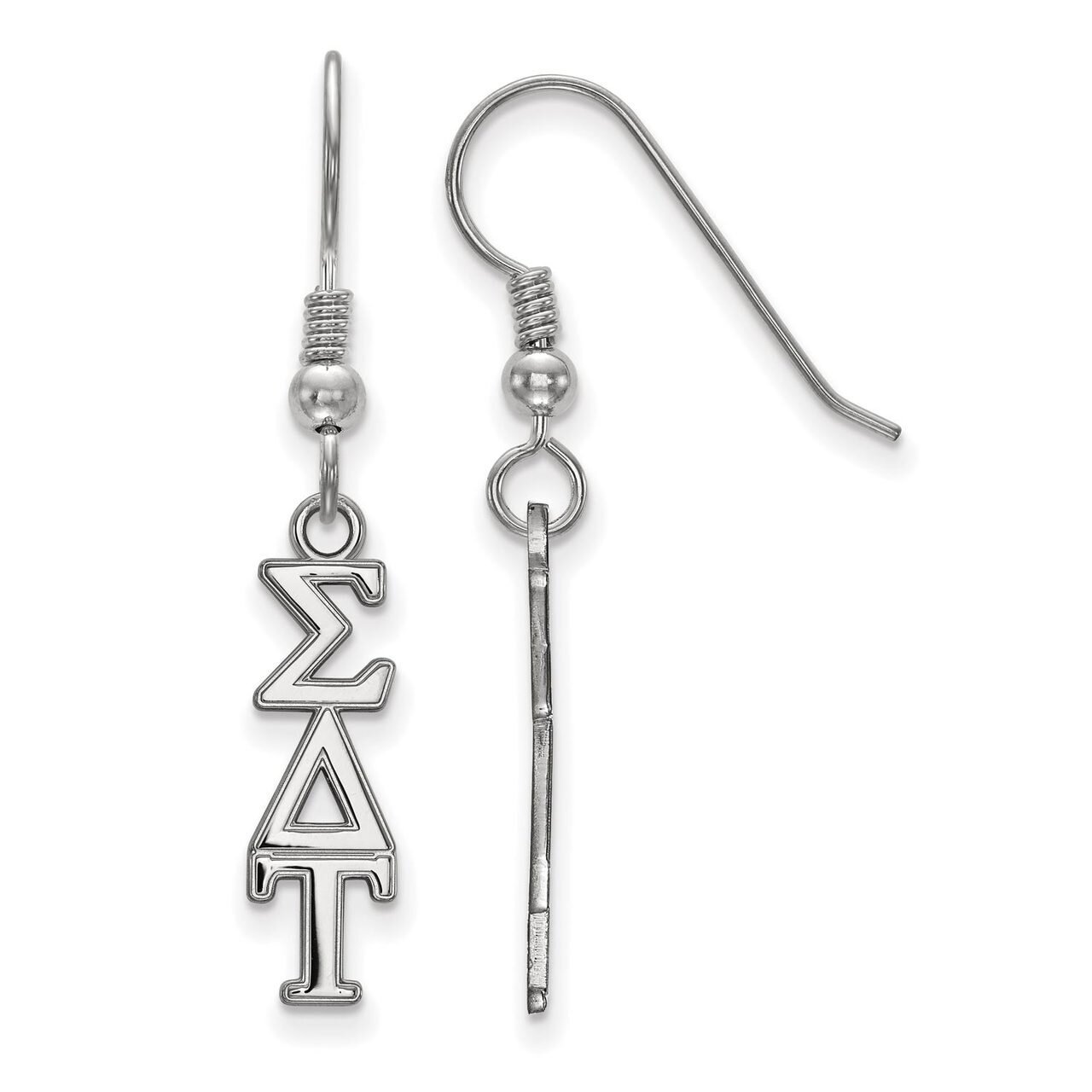 Sigma Delta Tau Small Dangle Earrings Sterling Silver SS026SDT