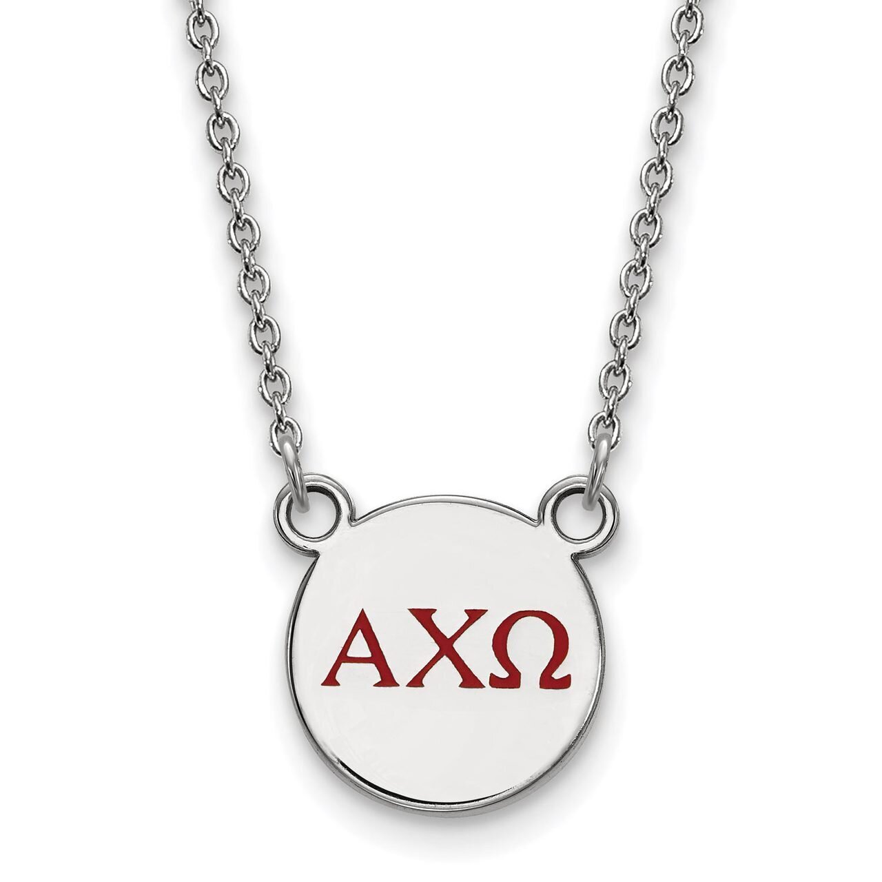 Alpha Chi Omega Extra Small Enameled Pendant with 18 Inch Chain Sterling Silver SS027ACO-18, MPN: S…