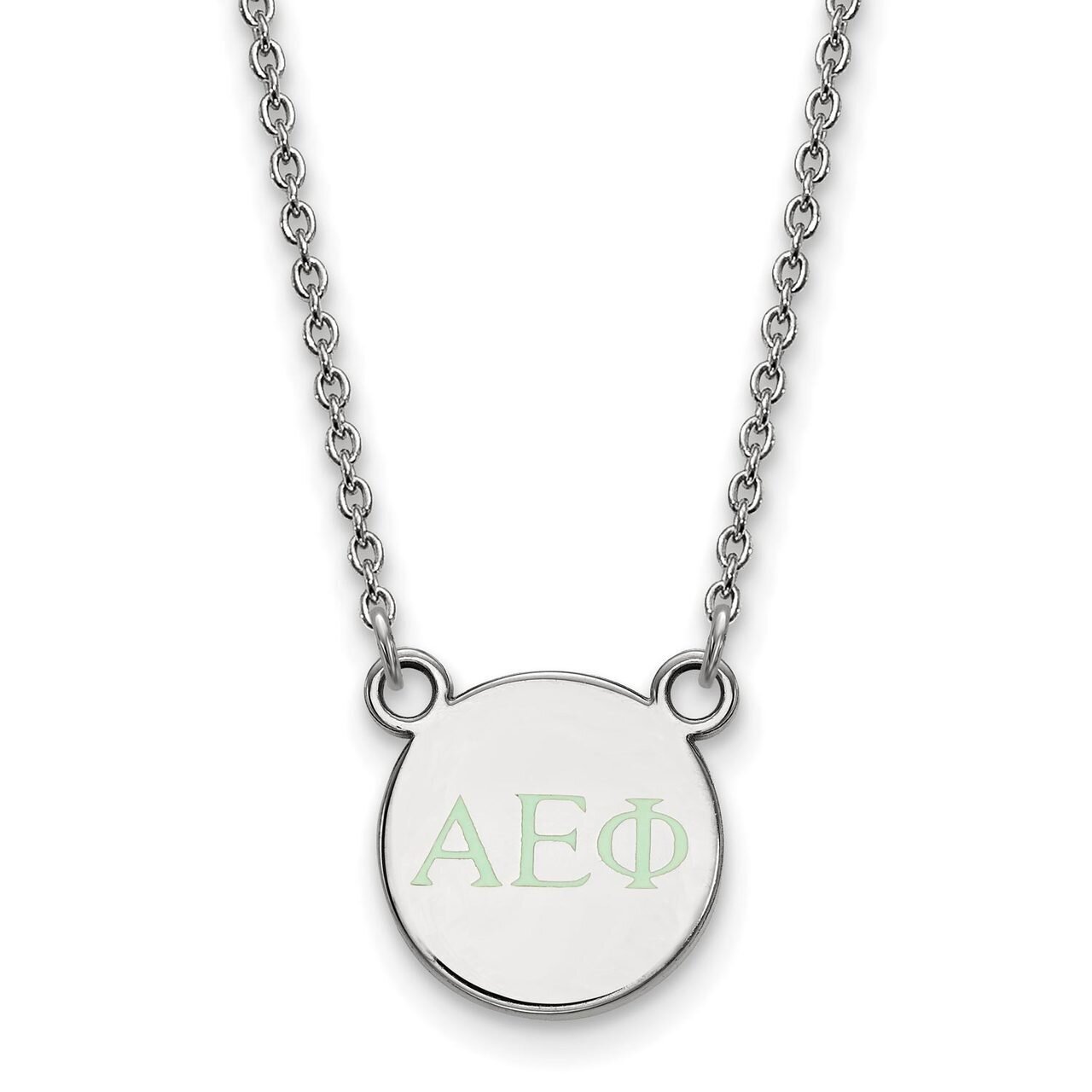 Alpha Epsilon Phi Extra Small Enameled Pendant with 18 Inch Chain Sterling Silver SS027AEP-18