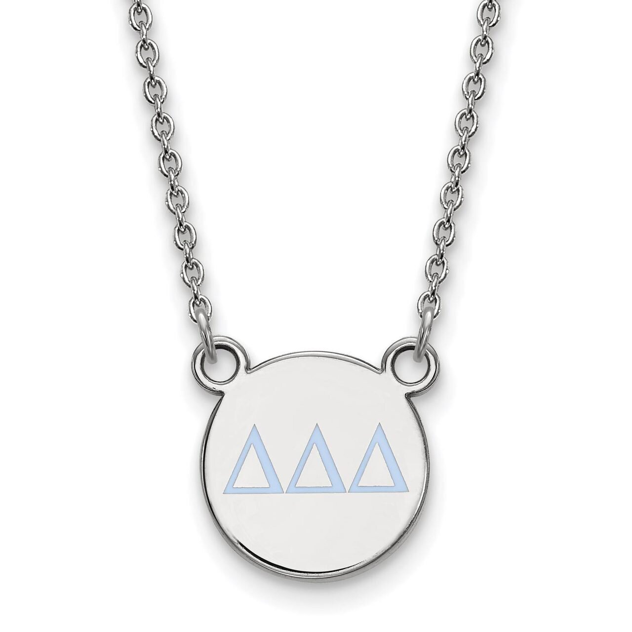 Delta Delta Delta Extra Small Enameled Pendant with 18 Inch Chain Sterling Silver SS027DDD-18, MPN:…