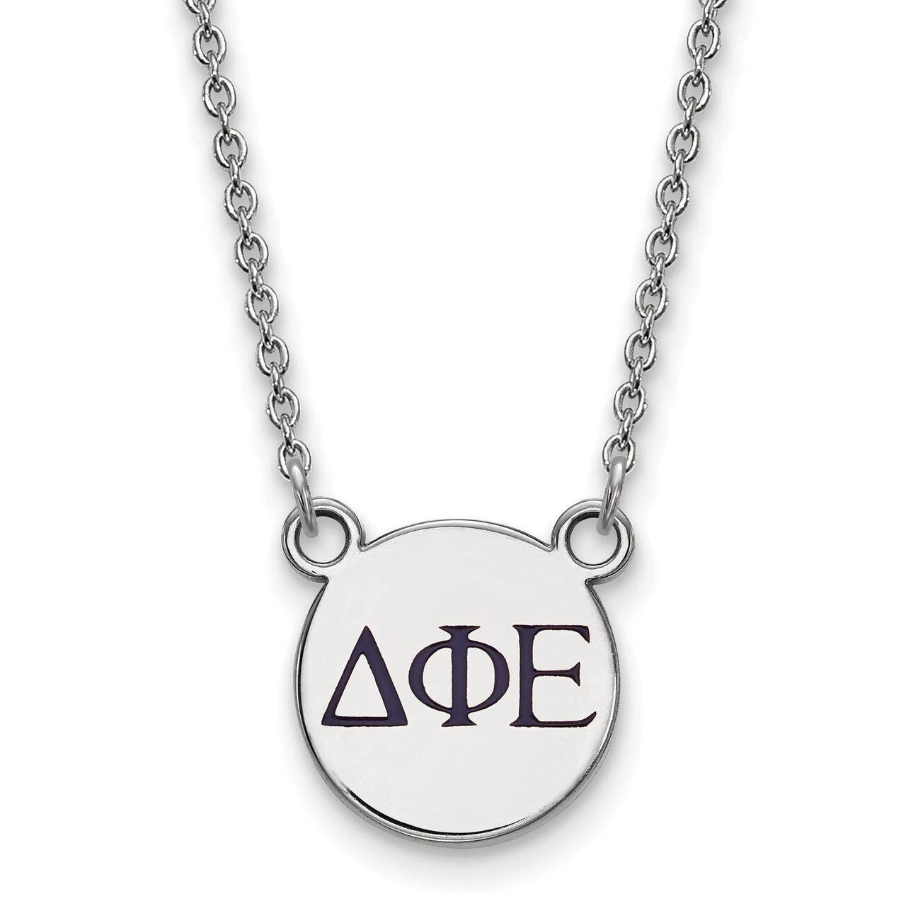 Delta Phi Epsilon Extra Small Enameled Pendant with 18 Inch Chain Sterling Silver SS027DPH-18, MPN:…