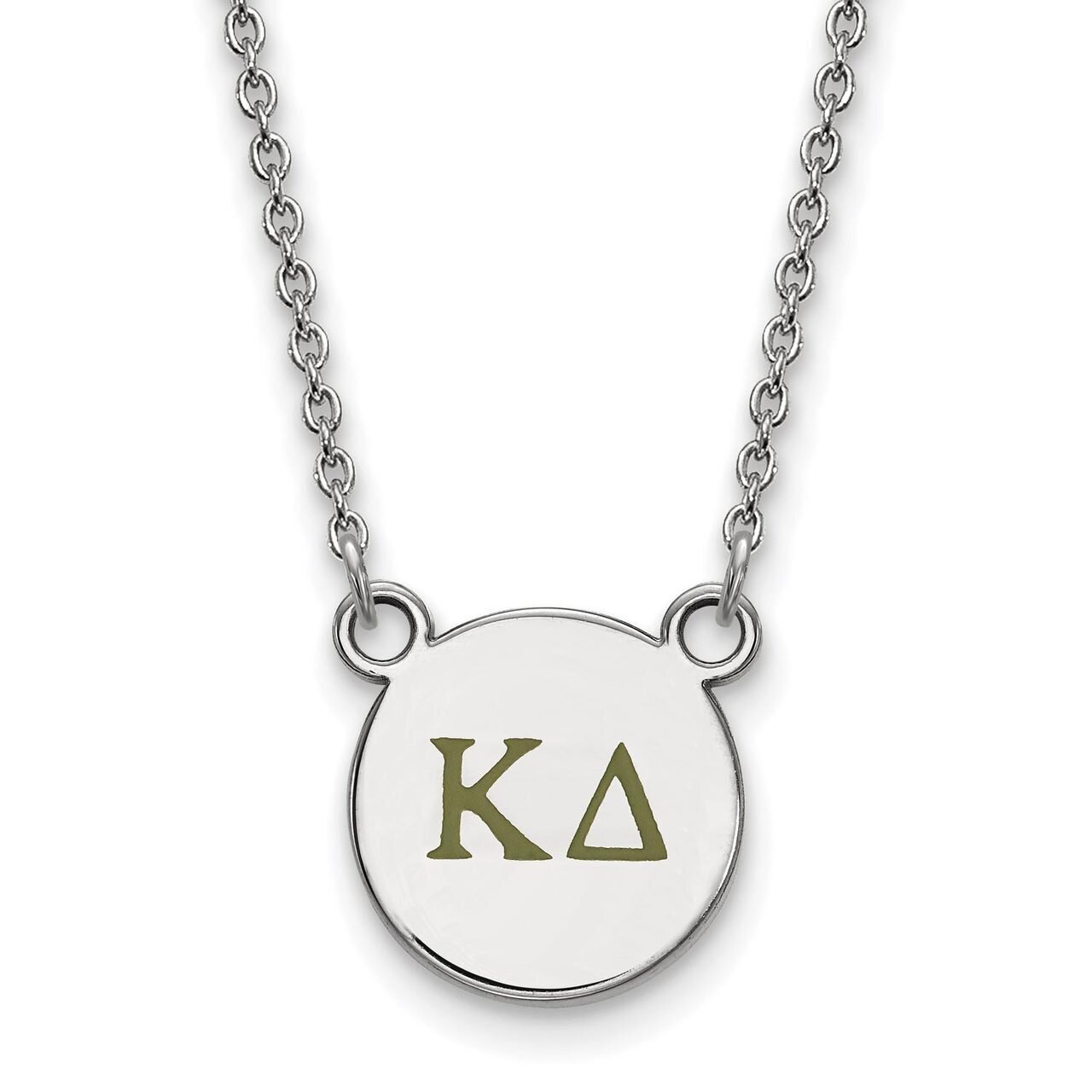 Kappa Delta Extra Small Enameled Pendant with 18 Inch Chain Sterling Silver SS027KD-18