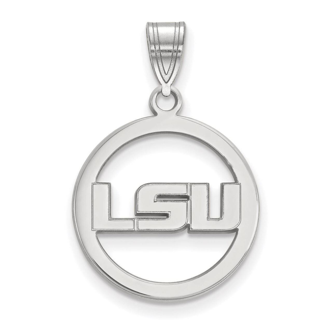 Louisiana State University Sm Pendant in Circle Sterling Silver SS027LSU