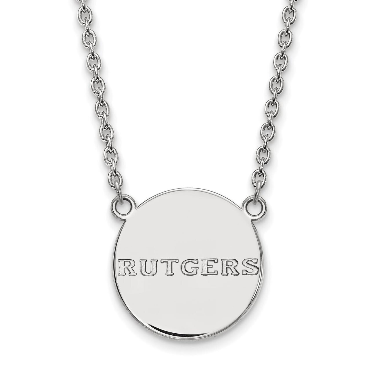 Rutgers Large Disc Pendant Sterling Silver SS027RUT-18