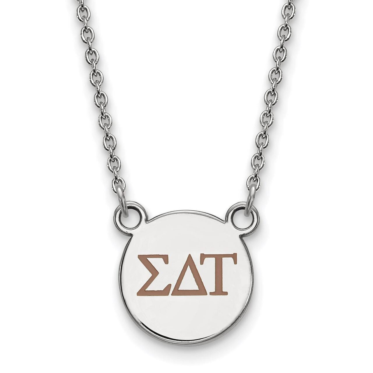 Sigma Delta Tau Extra Small Enameled Pendant with 18 Inch Chain Sterling Silver SS027SDT-18, MPN: S…