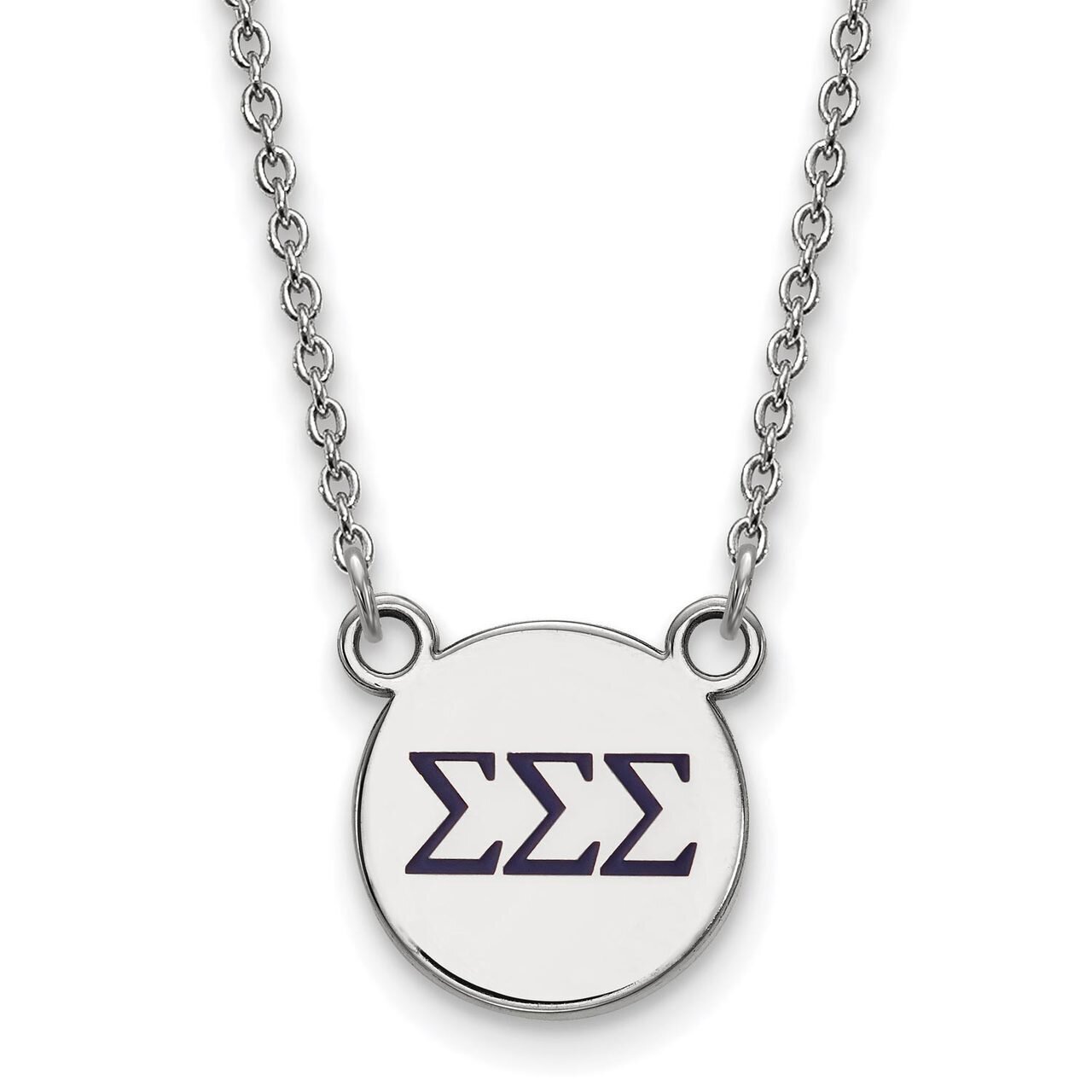 Sigma Sigma Sigma Extra Small Enameled Pendant with 18 Inch Chain Sterling Silver SS027SSS-18, MPN:…