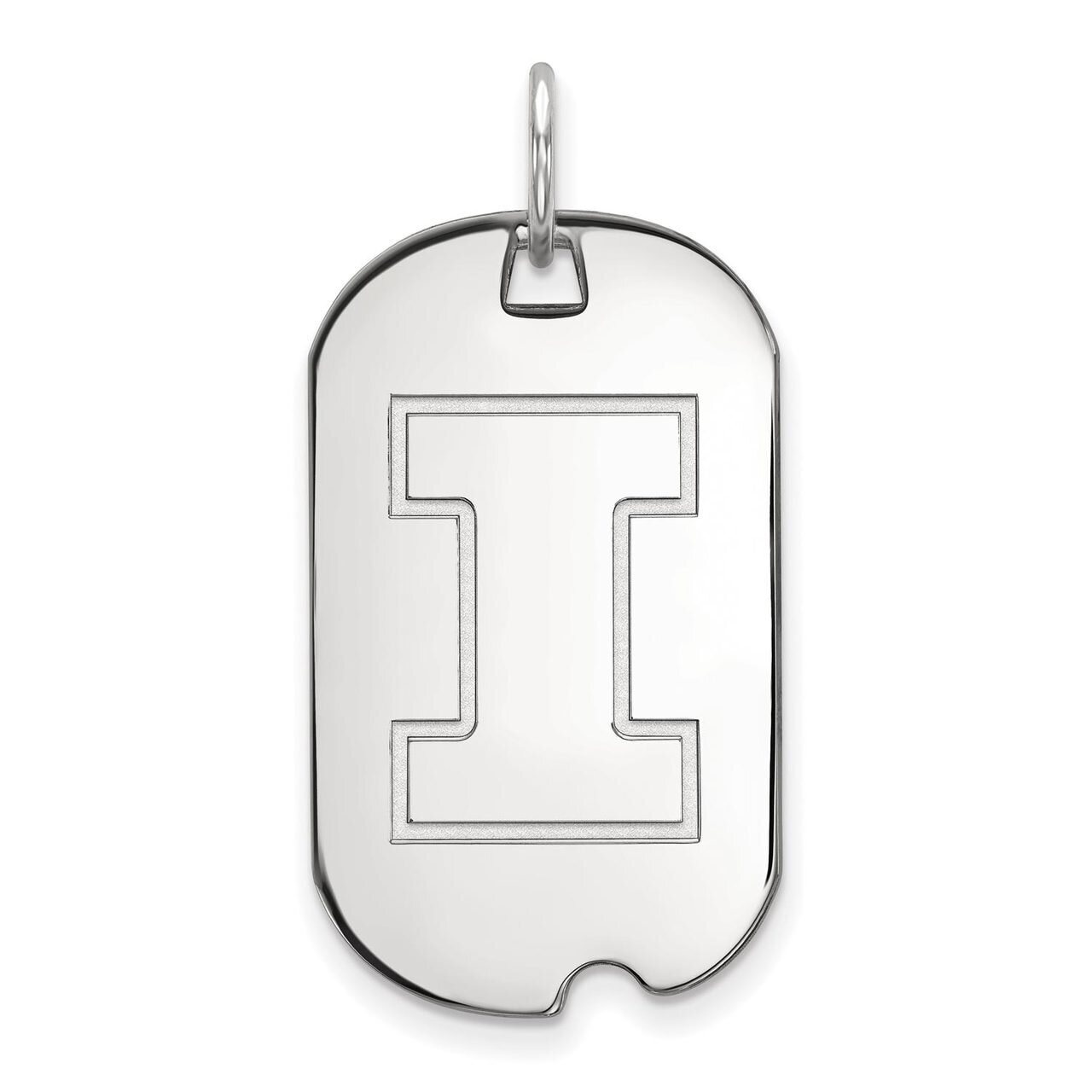 University of Illinois Small Dog Tag Sterling Silver SS027UIL