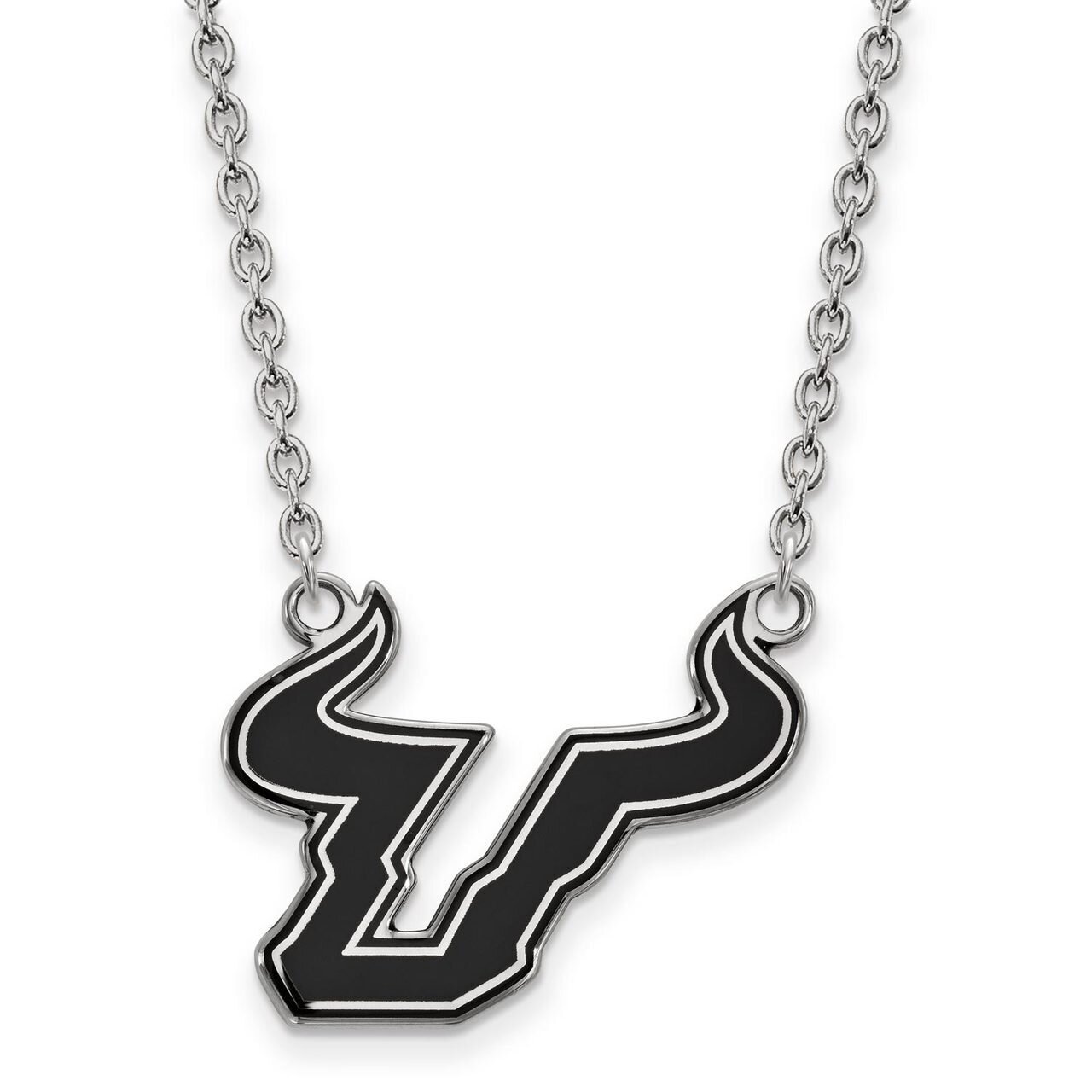 University of South Florida Large Enamel Pendant with Necklace Sterling Silver SS027USFL