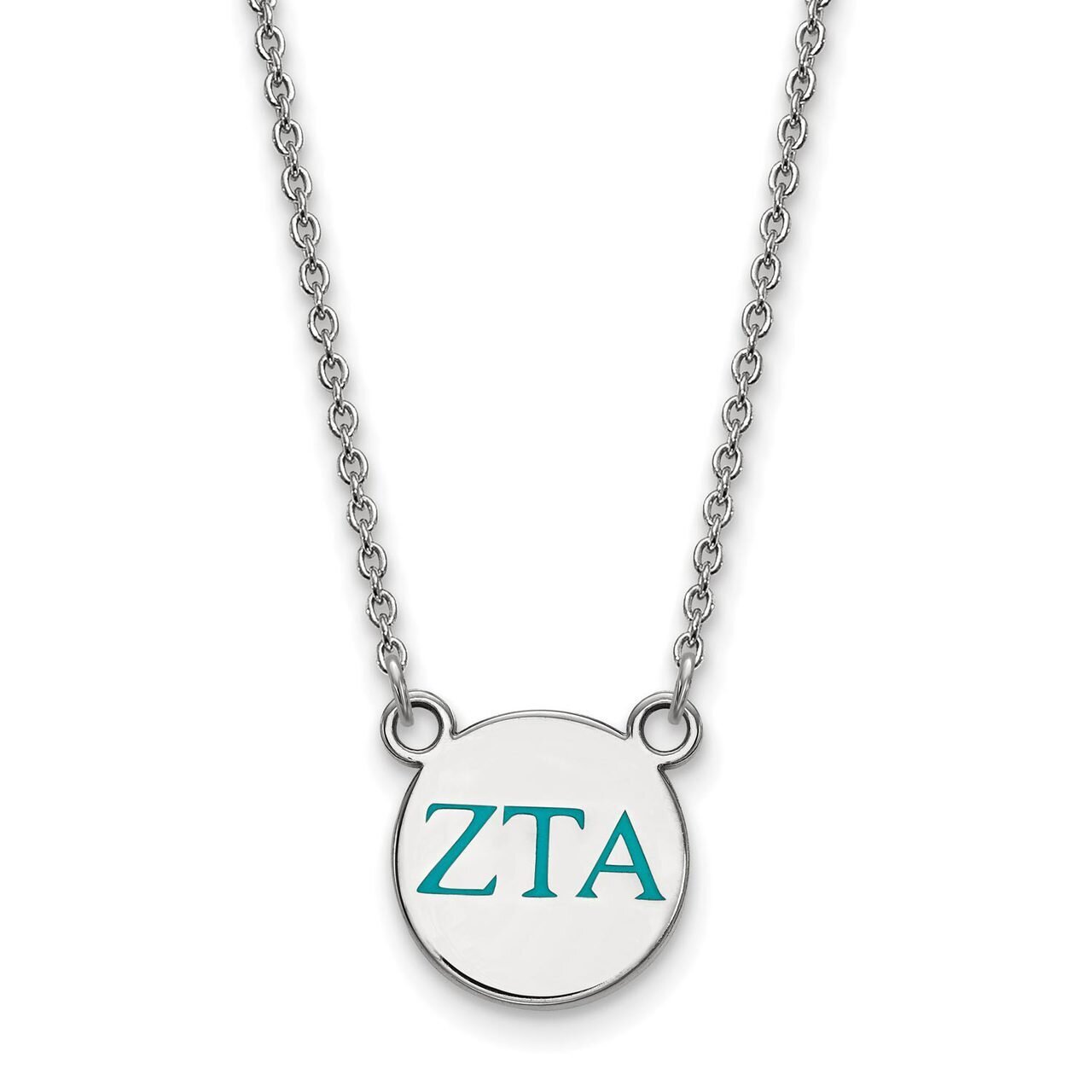 Zeta Tau Alpha Extra Small Enameled Pendant with 18 Inch Chain Sterling Silver SS027ZTA-18, MPN: SS…