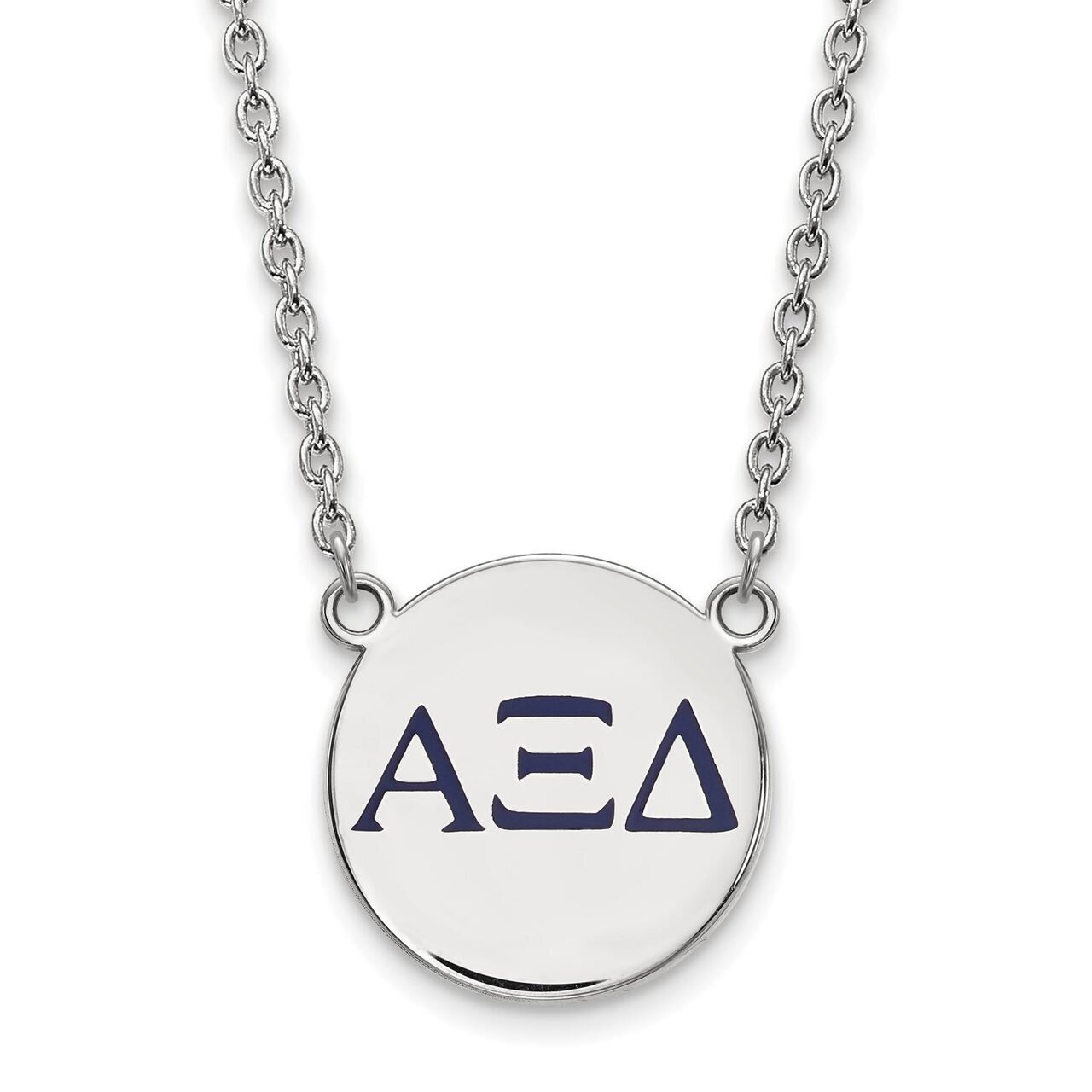 Alpha Xi Delta Small Enameled Pendant with 18 Inch Chain Sterling Silver SS028AXD-18