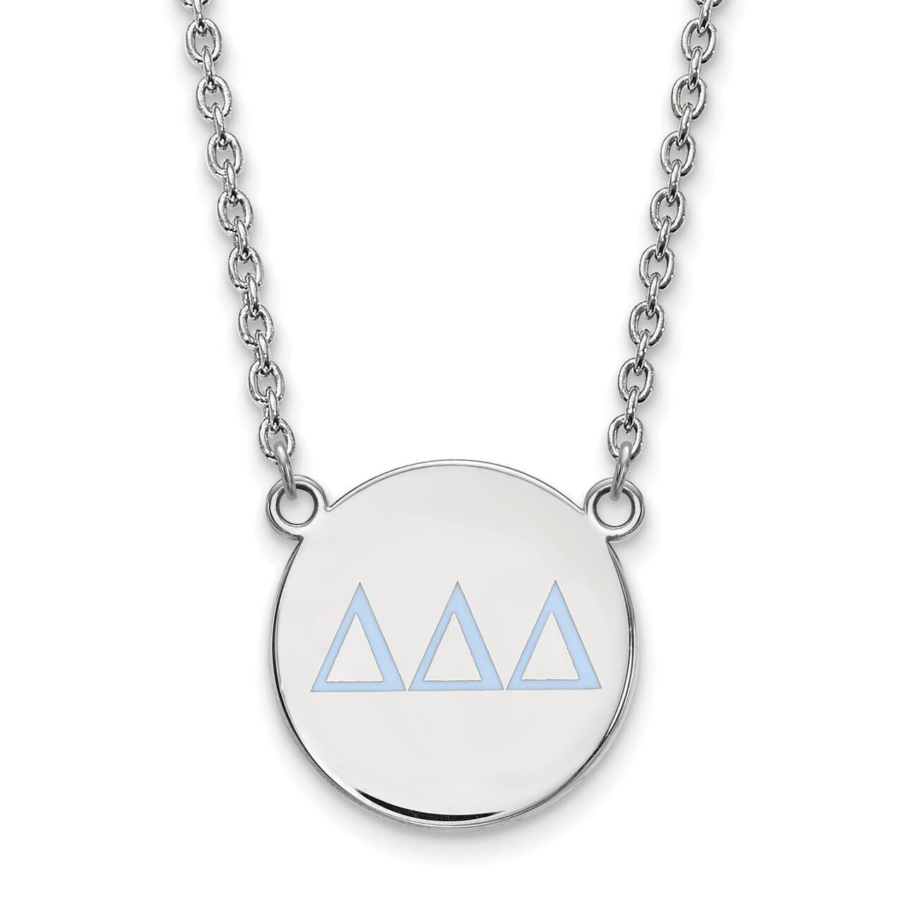 Delta Delta Delta Small Enameled Pendant with 18 Inch Chain Sterling Silver SS028DDD-18, MPN: SS028…