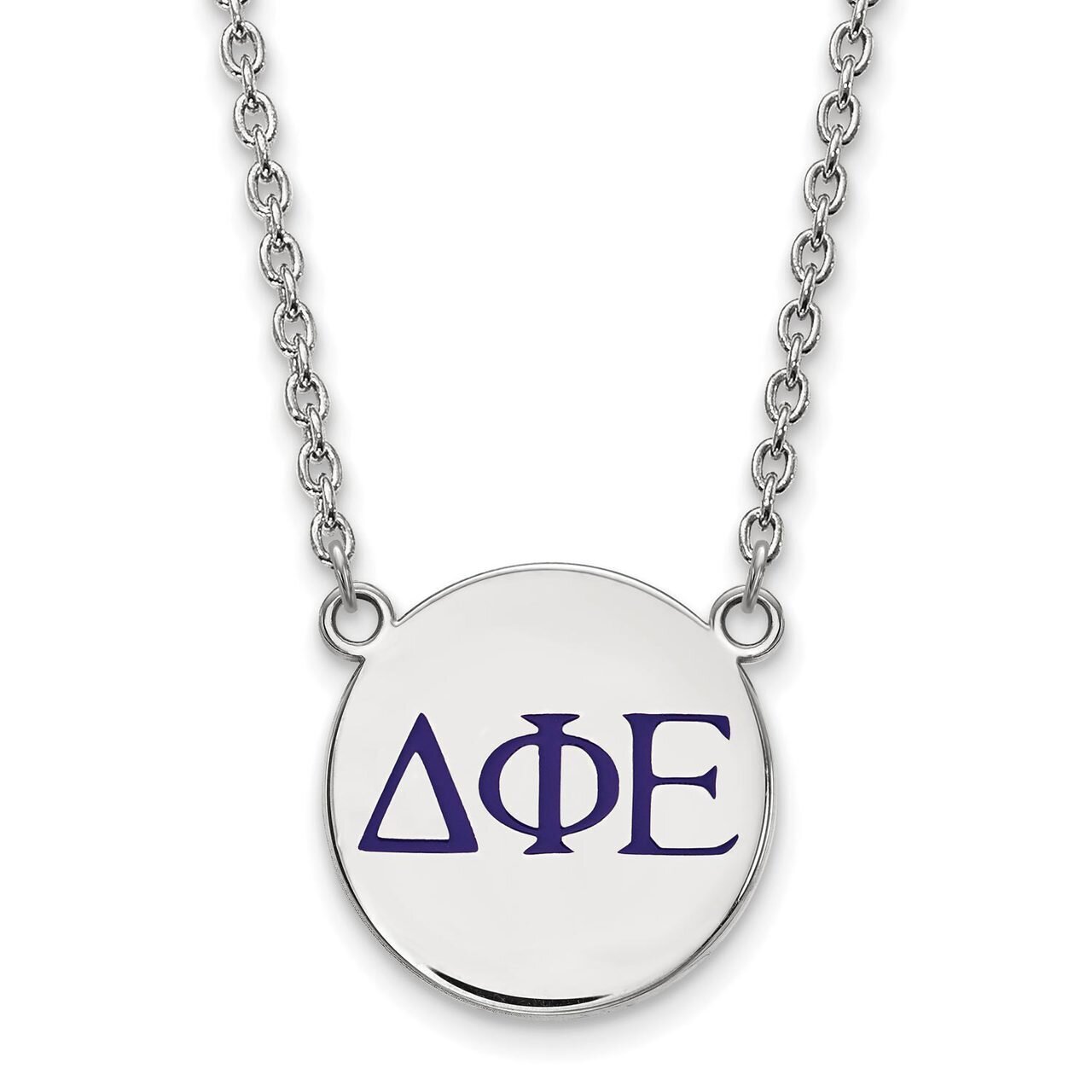 Delta Phi Epsilon Small Enameled Pendant with 18 Inch Chain Sterling Silver SS028DPH-18, MPN: SS028…