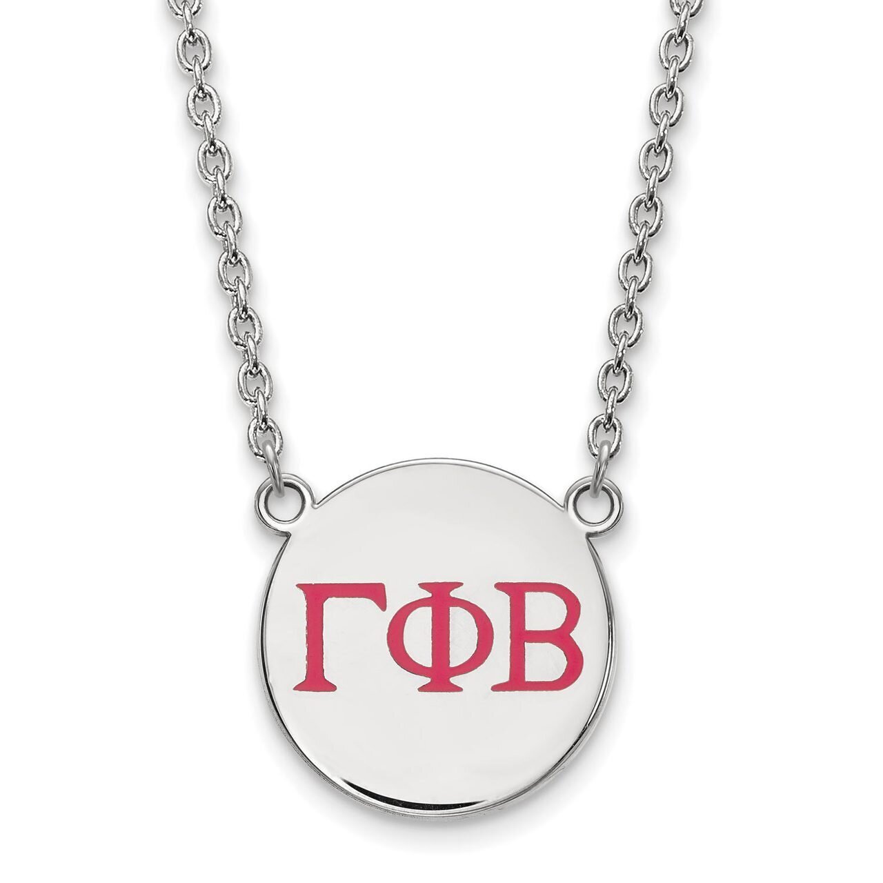 Gamma Phi Beta Small Enameled Pendant with 18 Inch Chain Sterling Silver SS028GPB-18, MPN: SS028GPB…