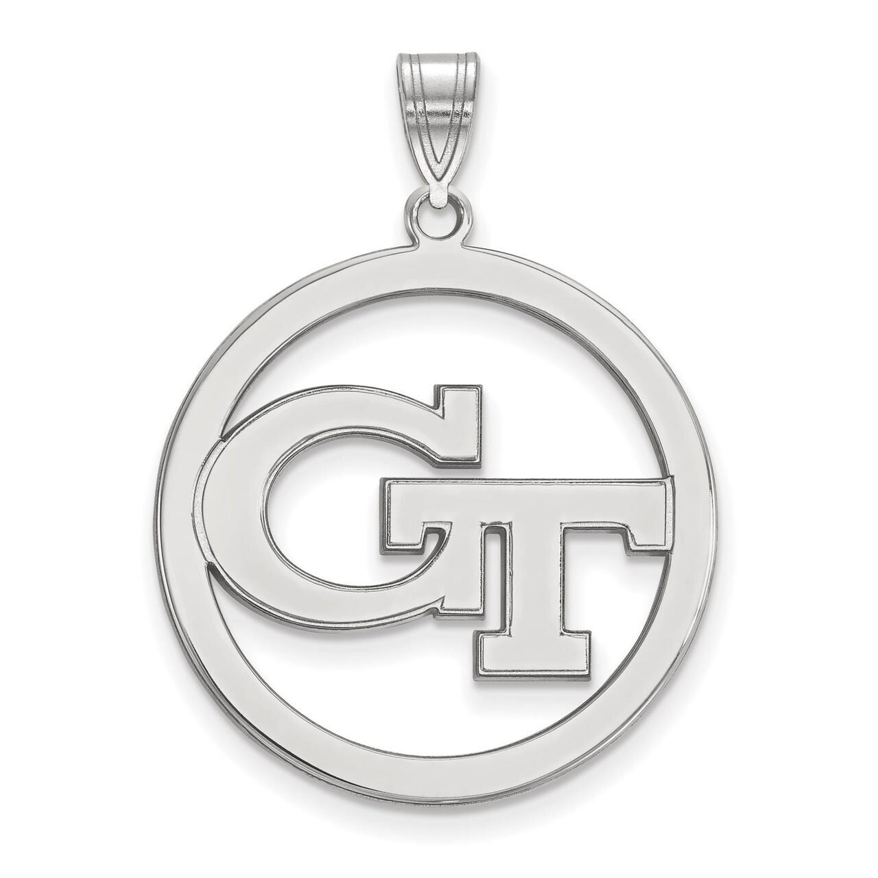 Georgia Institute of Technology L Pendant in Circle Sterling Silver SS028GT