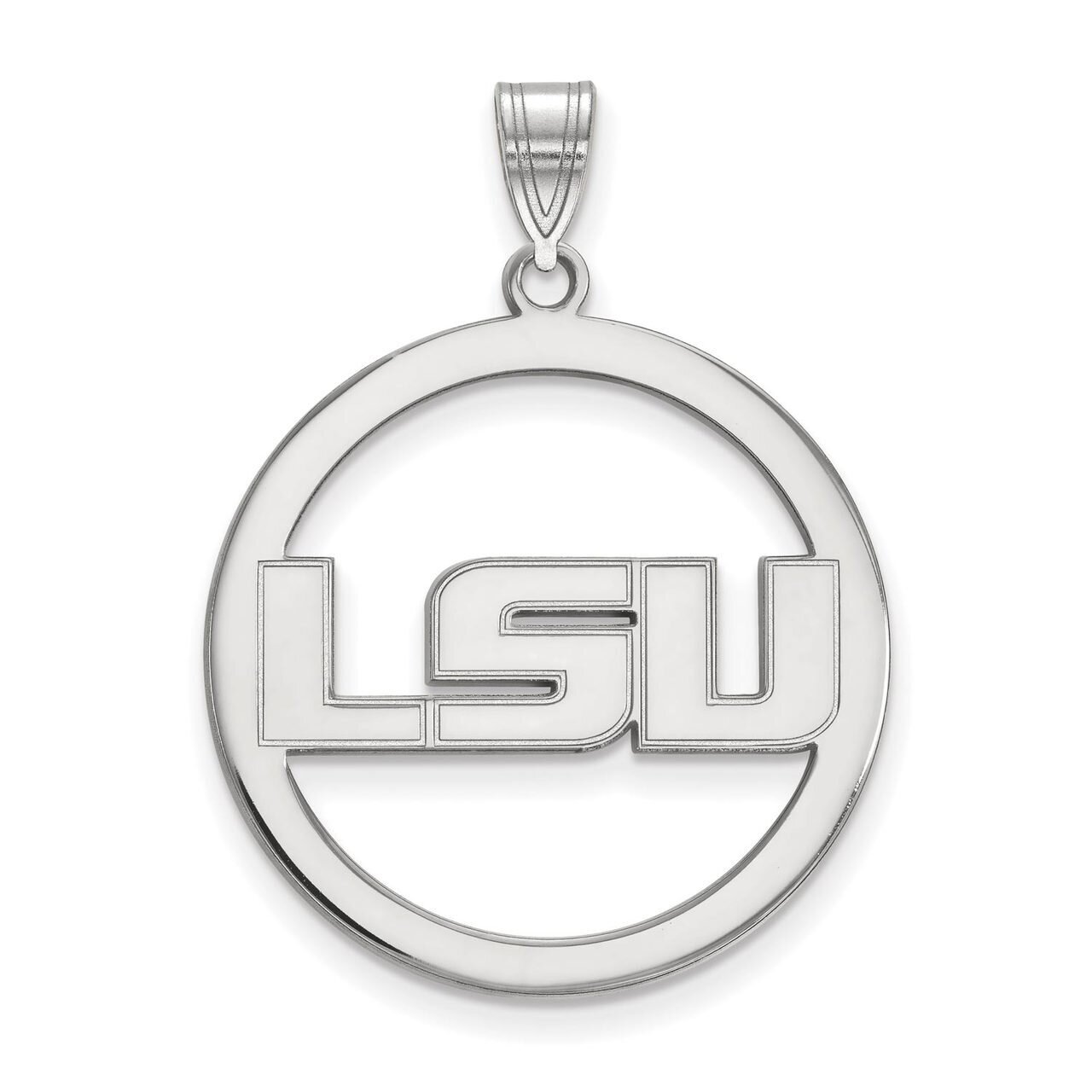 Louisiana State University L Pendant in Circle Sterling Silver SS028LSU, MPN: SS028LSU, 886774688749