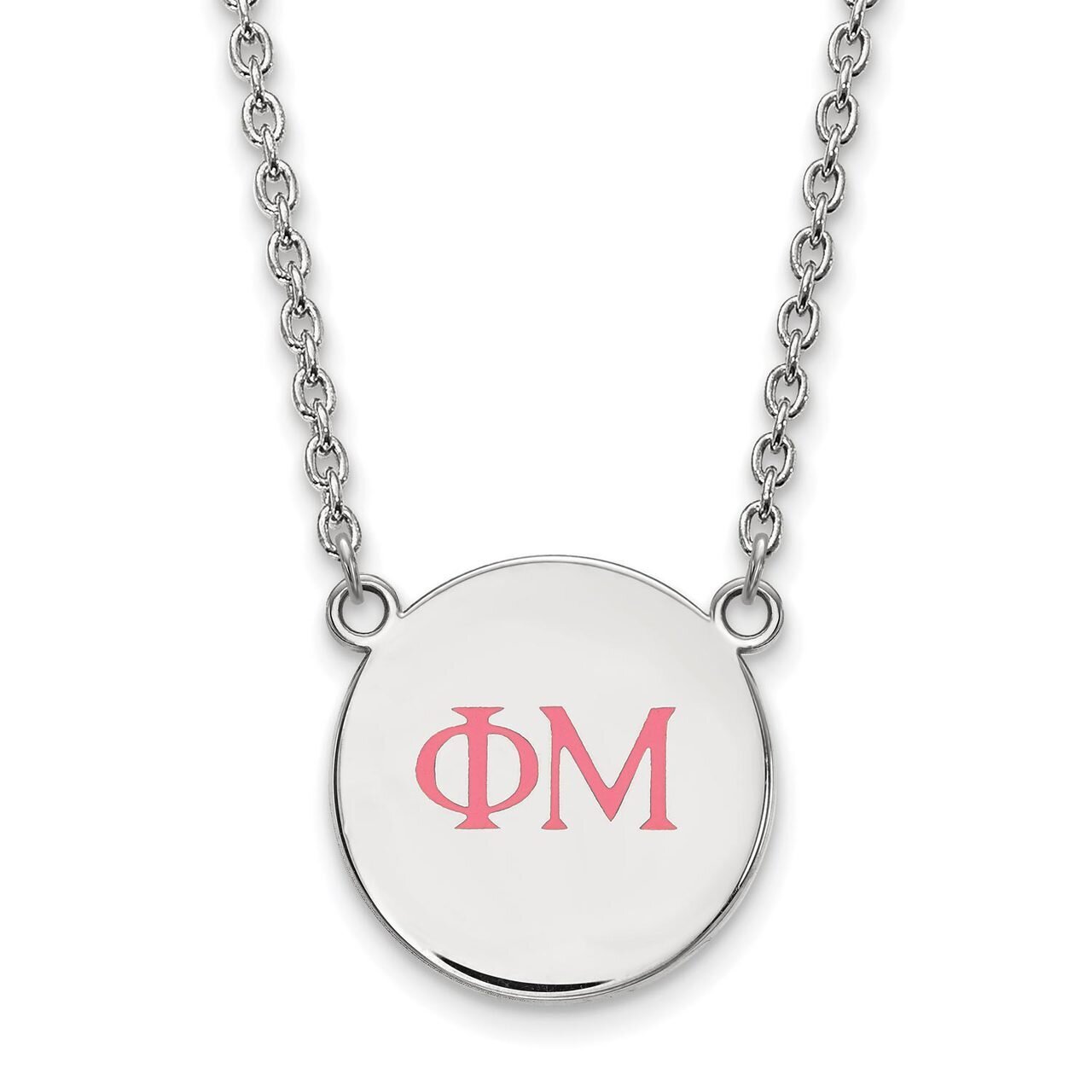 Phi Mu Small Enameled Pendant with 18 Inch Chain Sterling Silver SS028PHM-18, MPN: SS028PHM-18, 886…
