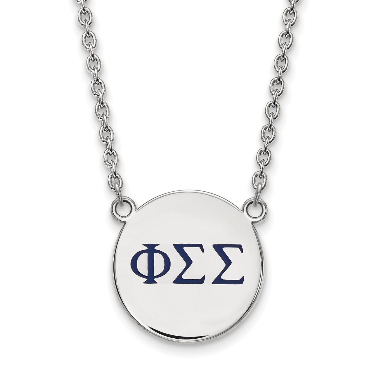 Phi Sigma Sigma Small Enameled Pendant with 18 Inch Chain Sterling Silver SS028PSS-18, MPN: SS028PS…