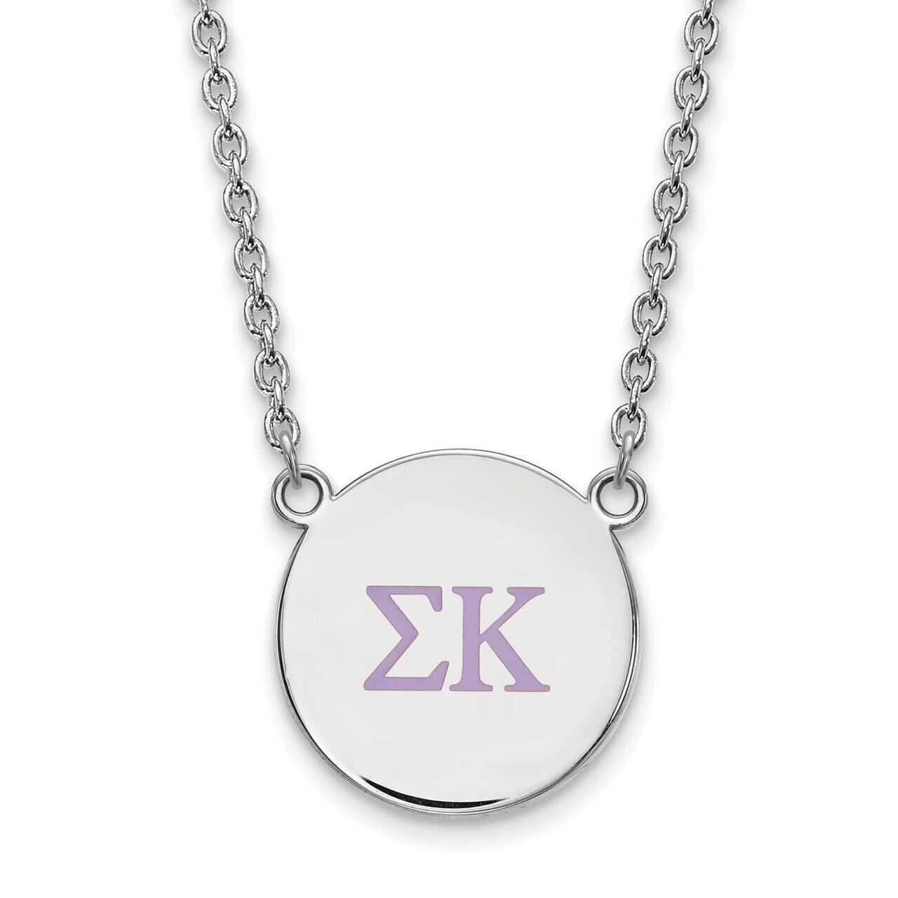Sigma Kappa Small Enameled Pendant with 18 Inch Chain Sterling Silver SS028SKP-18, MPN: SS028SKP-18…