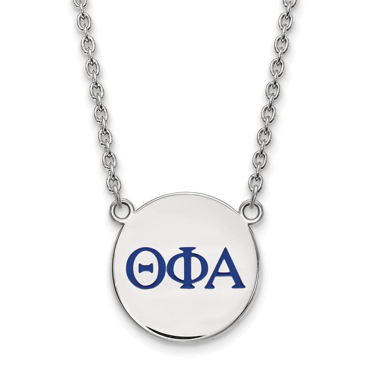 Theta Phi Alpha Small Enameled Pendant with 18 Inch Chain Sterling Silver SS028TPA-18