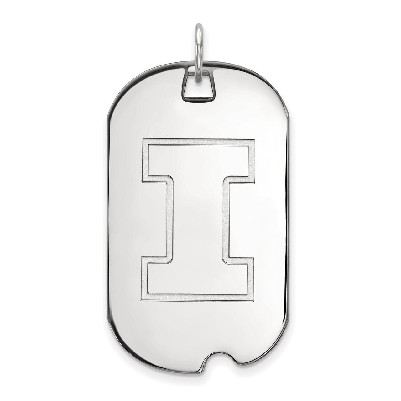 University of Illinois Large Dog Tag Sterling Silver SS028UIL