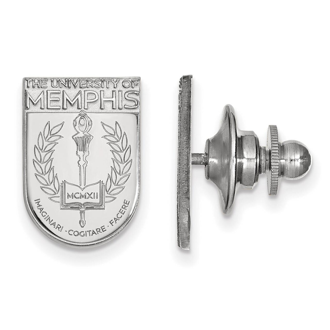 University of Memphis Crest Lapel Pin Sterling Silver SS028UMP