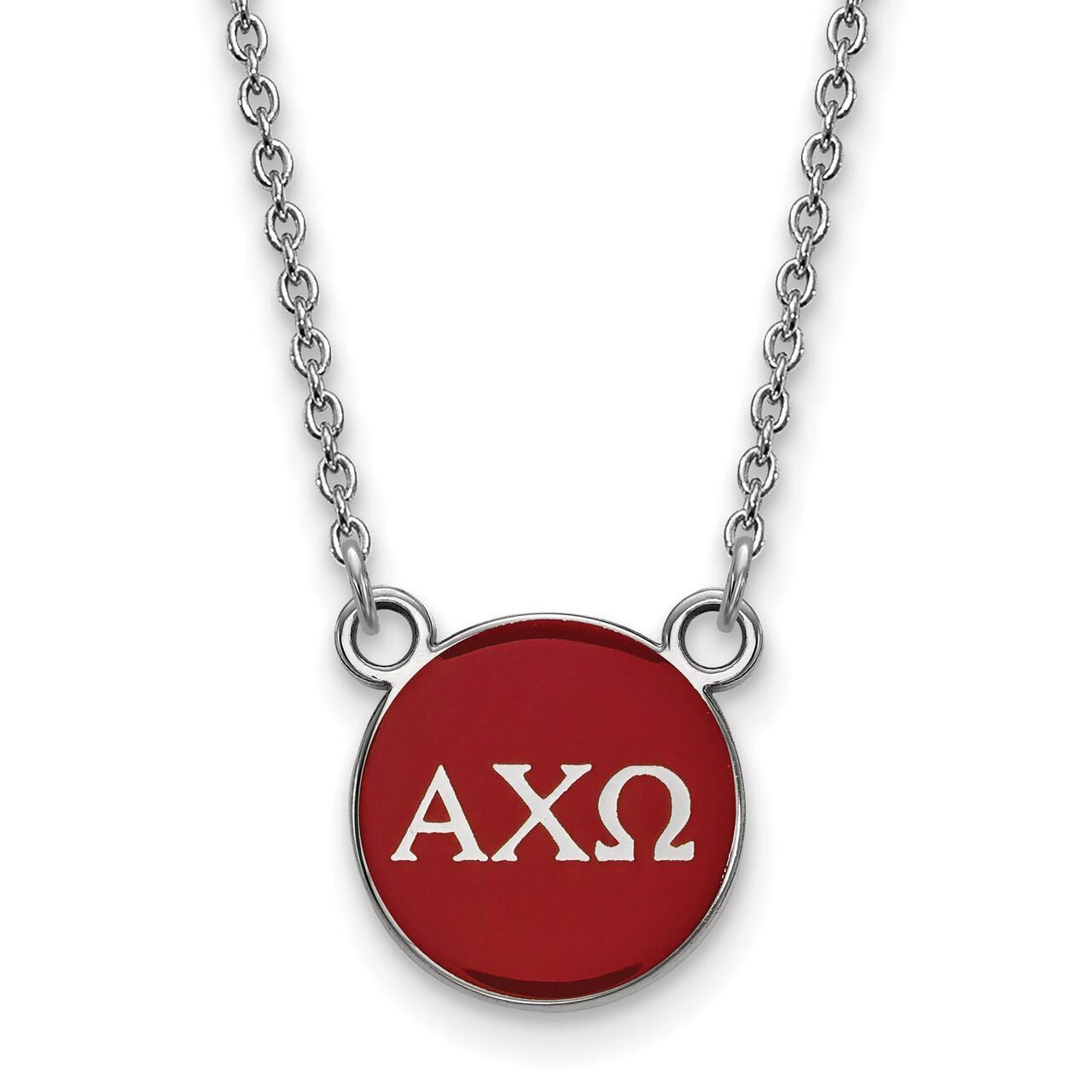 Alpha Chi Omega Extra Small Enameled Pendant with 18 Inch Chain Sterling Silver SS029ACO-18, MPN: S…