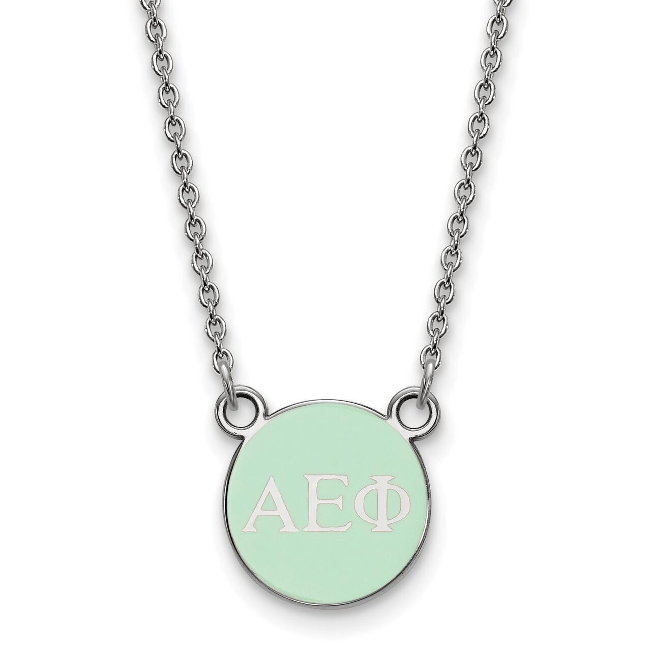 Alpha Epsilon Phi Extra Small Enameled Pendant with 18 Inch Chain Sterling Silver SS029AEP-18