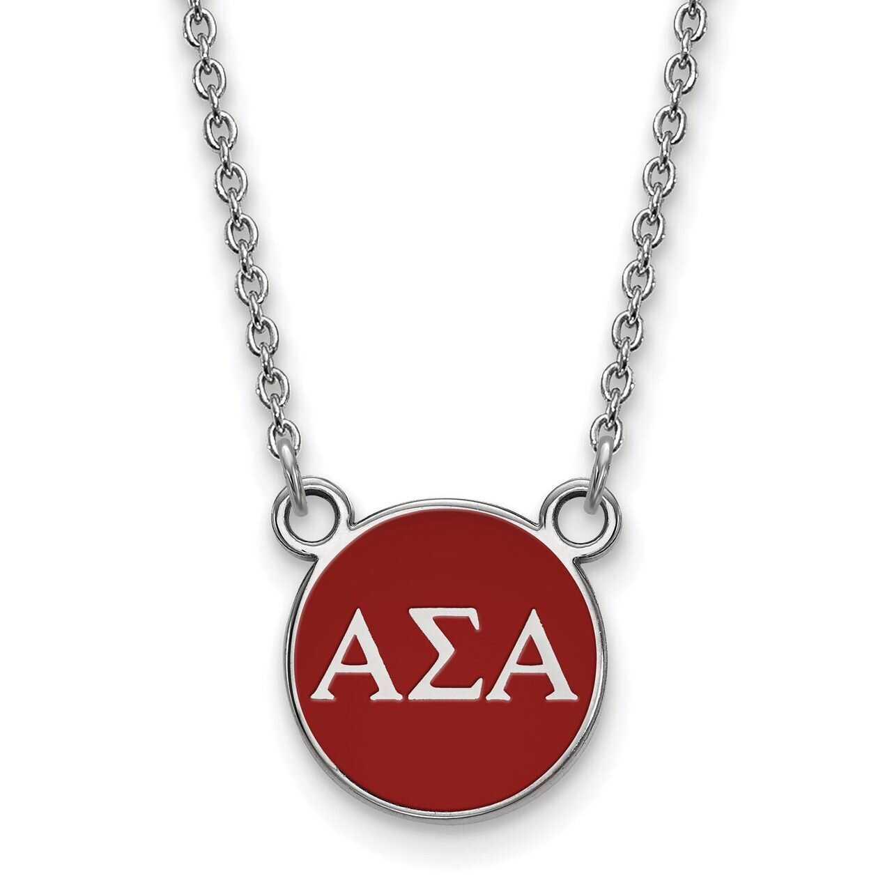 Alpha Sigma Alpha Extra Small Enameled Pendant with 18 Inch Chain Sterling Silver SS029ASI-18, MPN:…