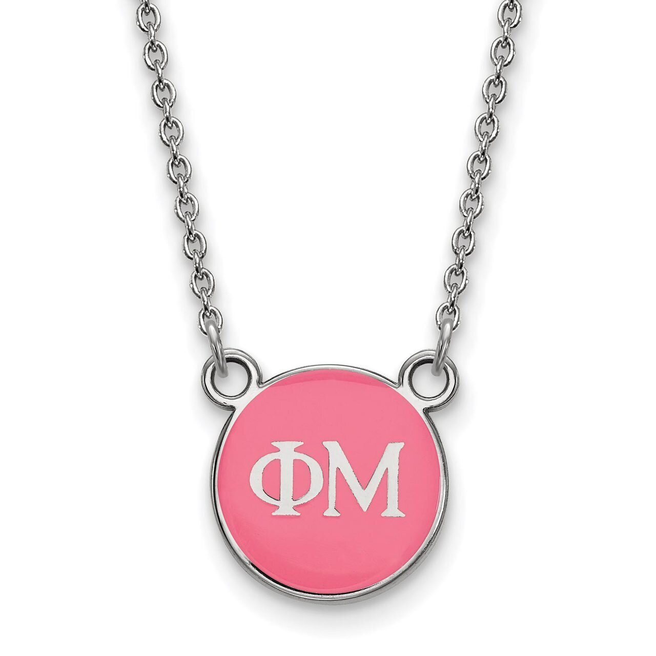 Phi Mu Extra Small Enameled Pendant with 18 Inch Chain Sterling Silver SS029PHM-18, MPN: SS029PHM-1…