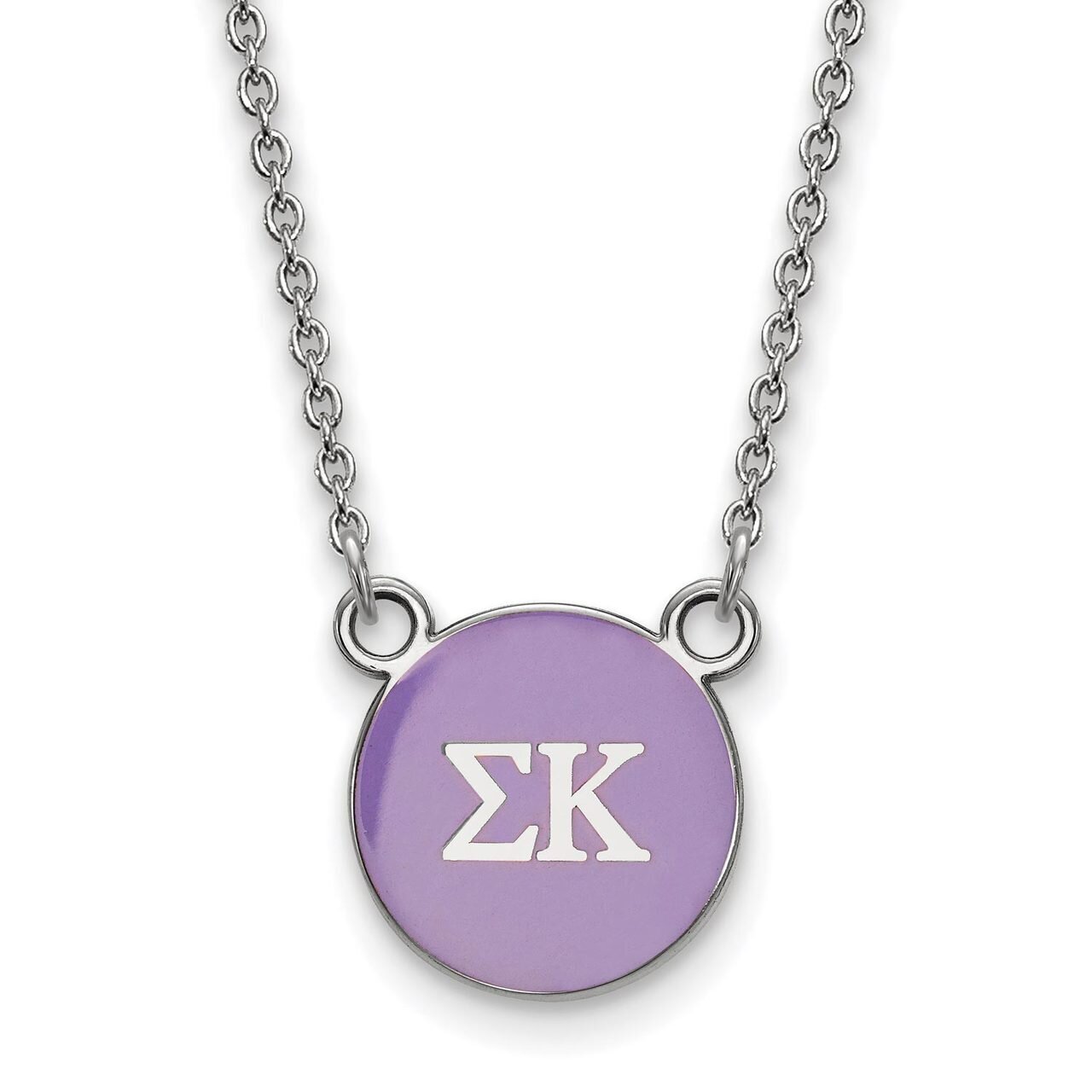Sigma Kappa Extra Small Enameled Pendant with 18 Inch Chain Sterling Silver SS029SKP-18, MPN: SS029…