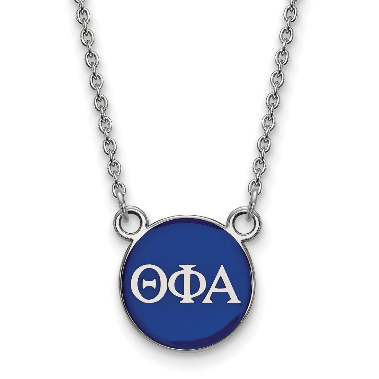 Theta Phi Alpha Extra Small Enameled Pendant with 18 Inch Chain Sterling Silver SS029TPA-18, MPN: S…