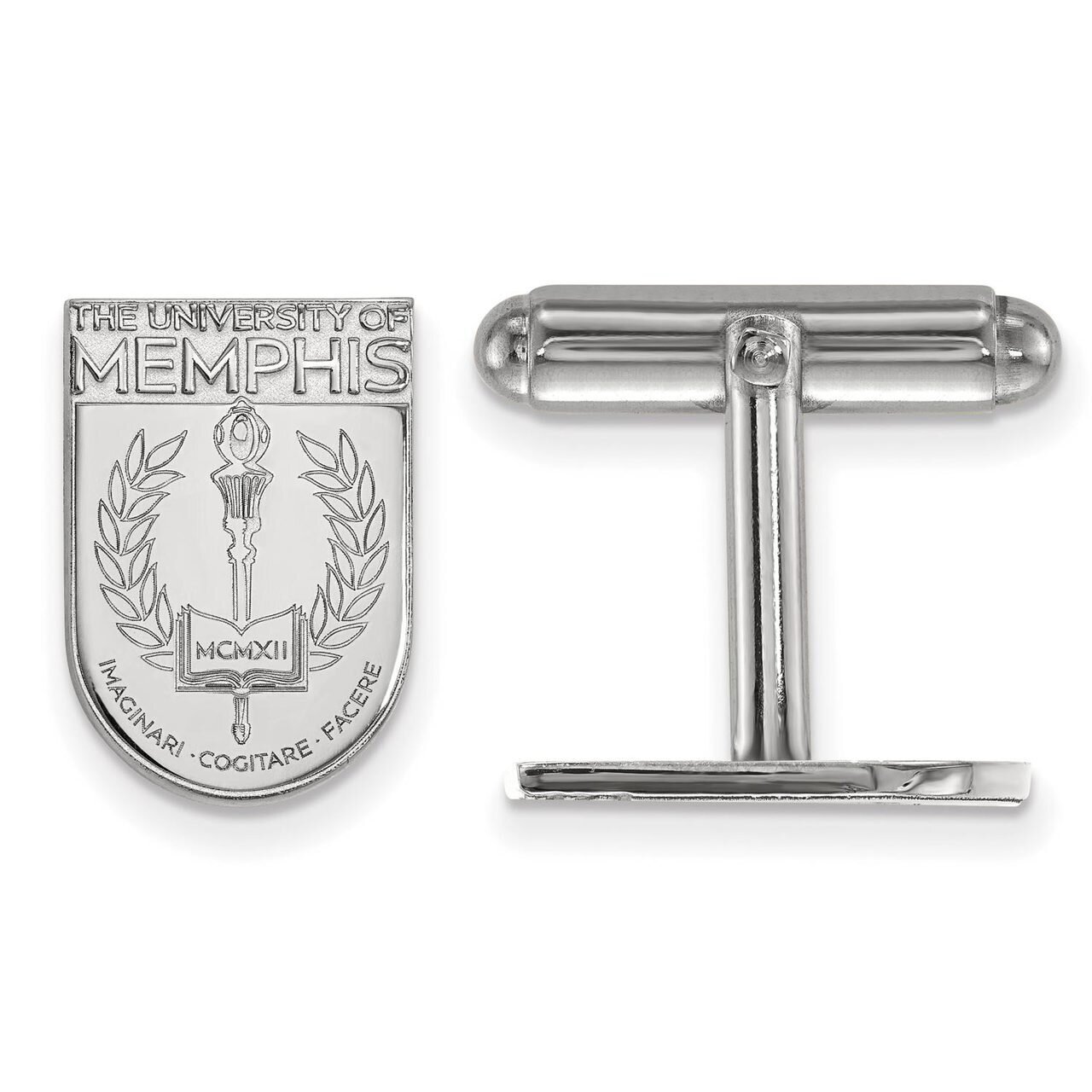 University of Memphis Crest Cuff Link Sterling Silver SS029UMP