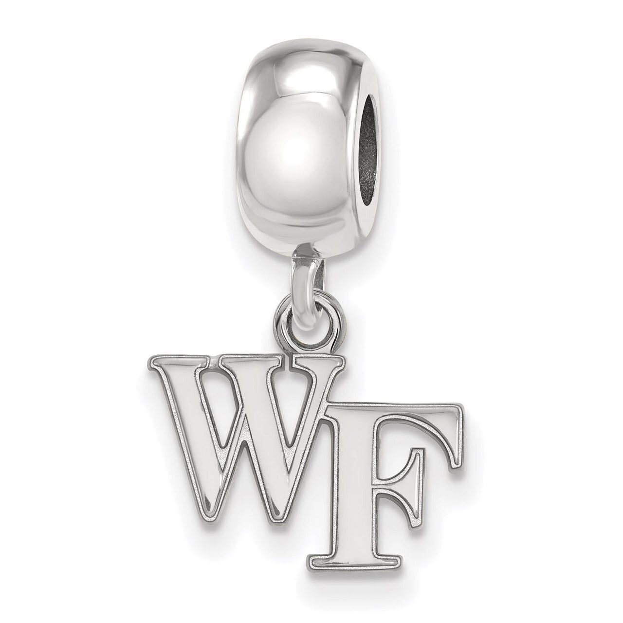 Wake Forest University Bead Charm Extra Small Dangle Sterling Silver SS029WFU