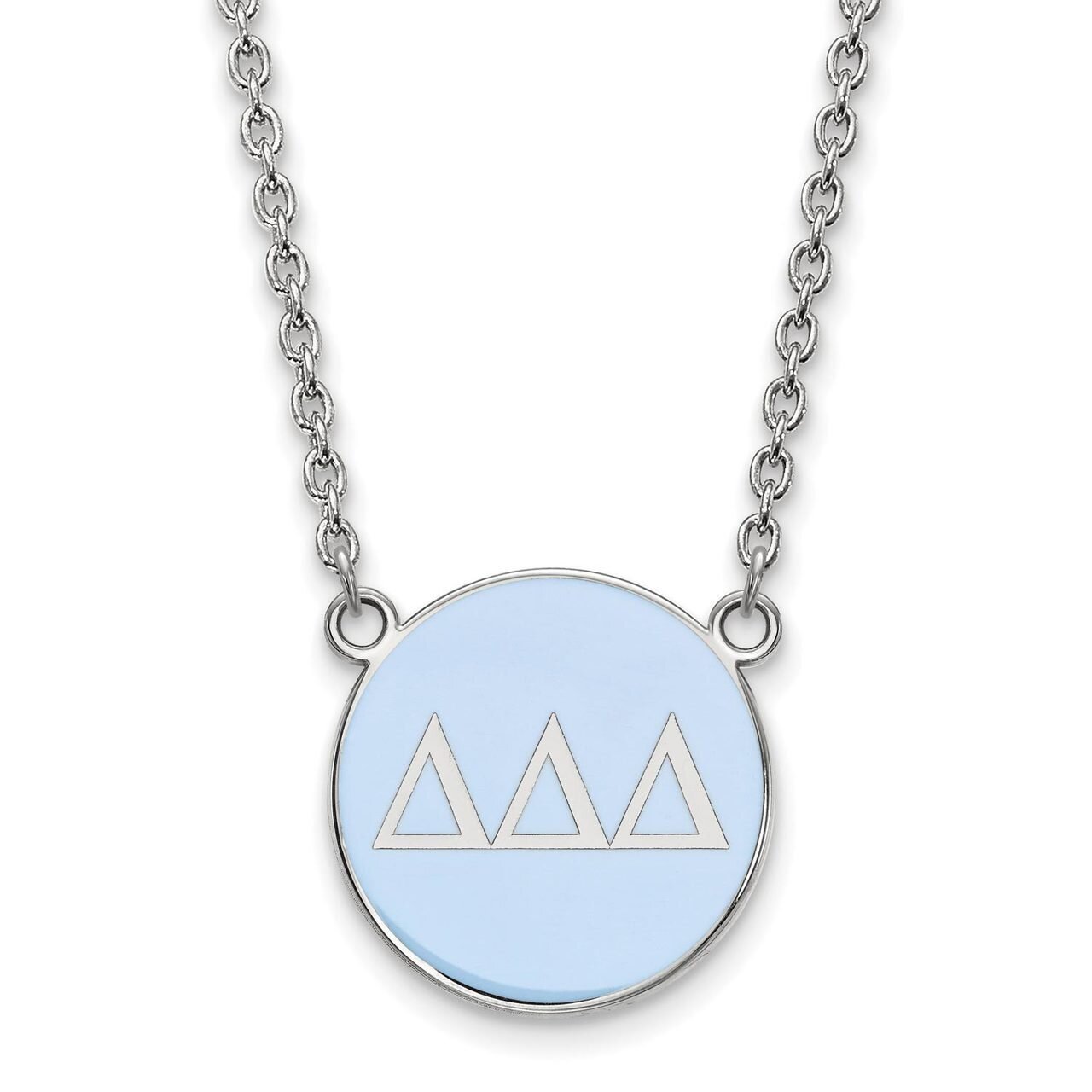 Delta Delta Delta Small Enameled Pendant with 18 Inch Chain Sterling Silver SS030DDD-18, MPN: SS030…