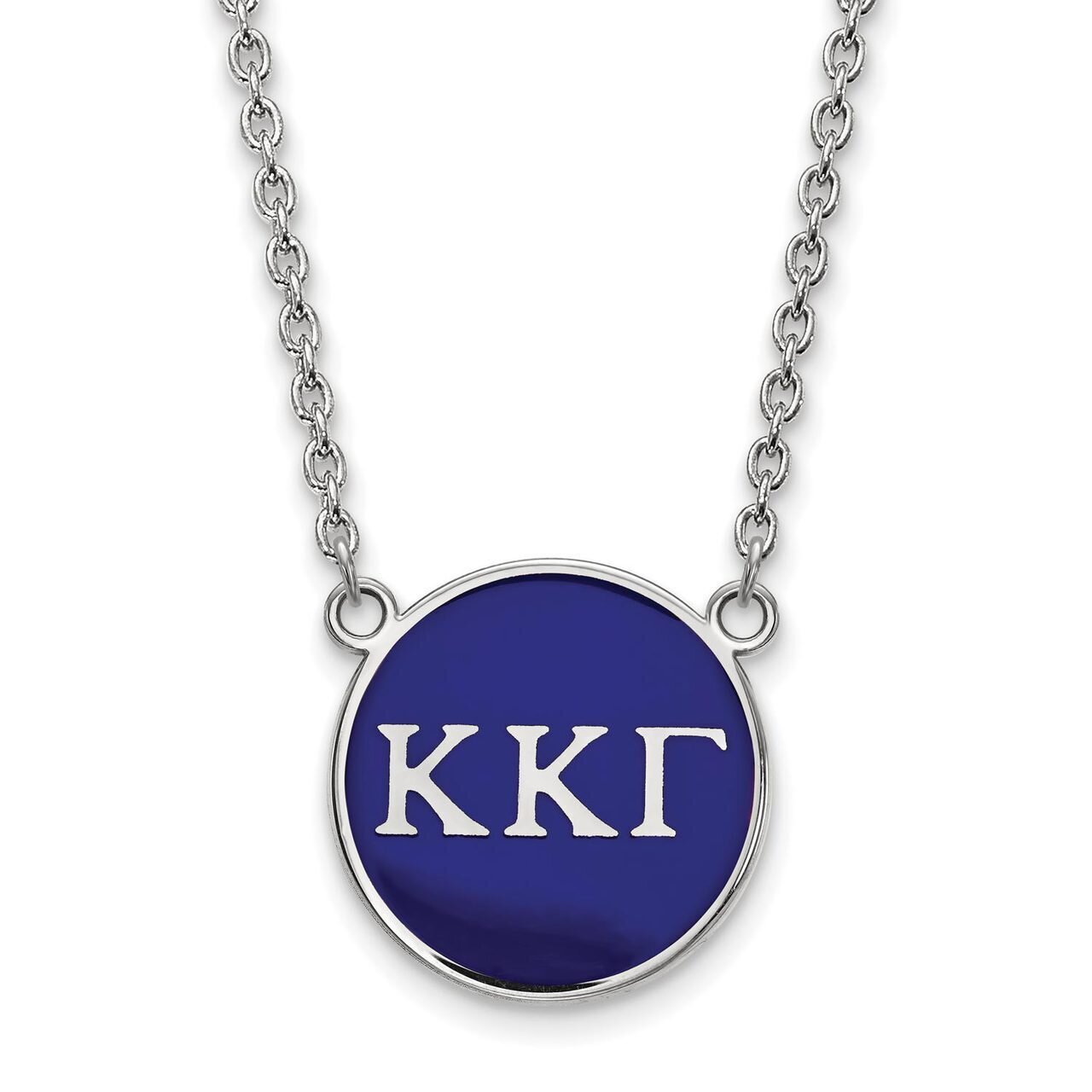 Kappa Kappa Gamma Small Enameled Pendant with 18 Inch Chain Sterling Silver SS030KKG-18, MPN: SS030…