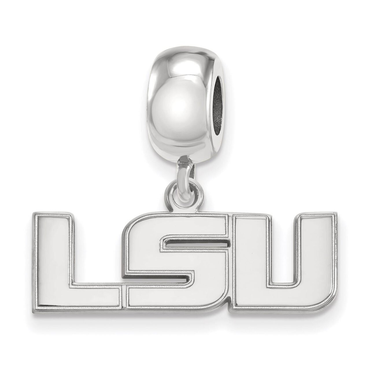 Louisiana State University Bead Charm Small Dangle Sterling Silver SS030LSU
